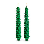 10.5" Green Tree Taper Candles Seasonal Raz Imports
