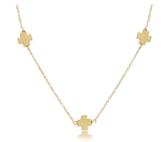 15" Choker Simplicity Chain Gold - Signature Cross Gold Necklaces enewton