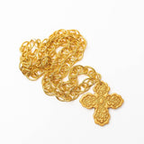 34" Double Gold Chain w/ Susie Cross Necklaces Hidden Truth Jewelry