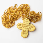 34" Double Gold Chain w/ Susie Cross Necklaces Hidden Truth Jewelry