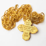 34" Double Gold Chain w/ Susie Cross Necklaces Hidden Truth Jewelry