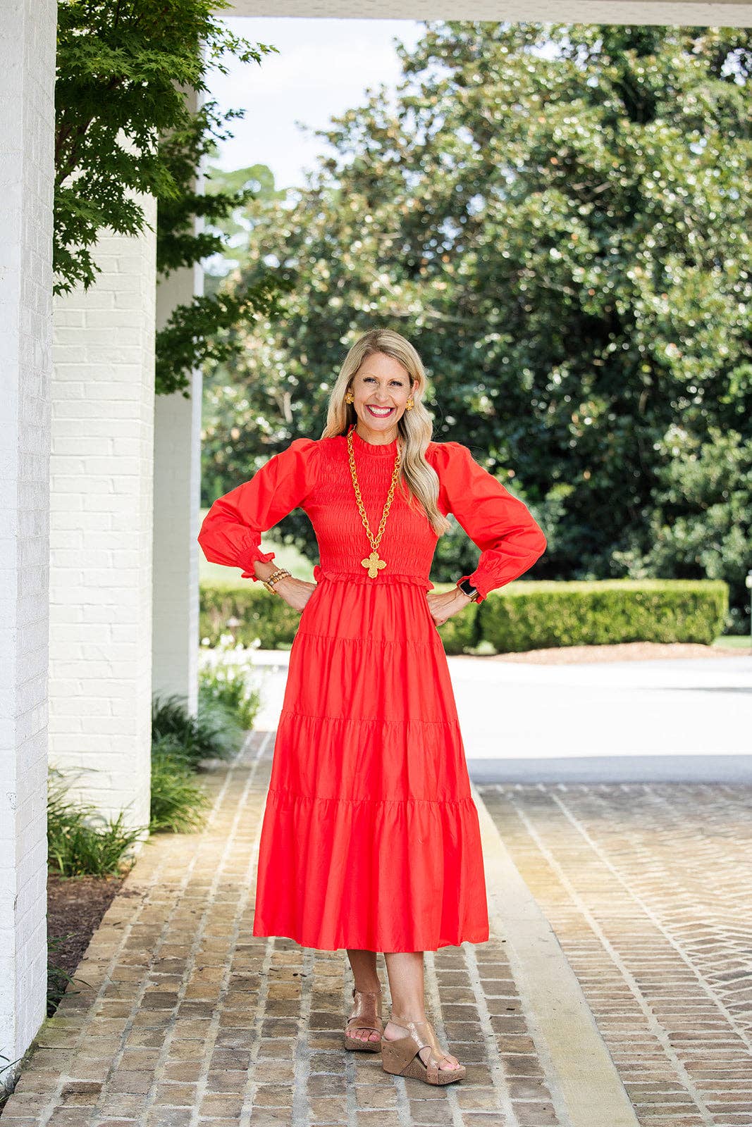 34" Double Gold Chain w/ Susie Cross Necklaces Hidden Truth Jewelry