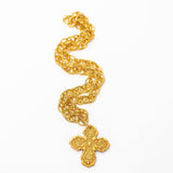34" Double Gold Chain w/ Susie Cross Necklaces Hidden Truth Jewelry