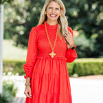 34" Double Gold Chain w/ Susie Cross Necklaces Hidden Truth Jewelry