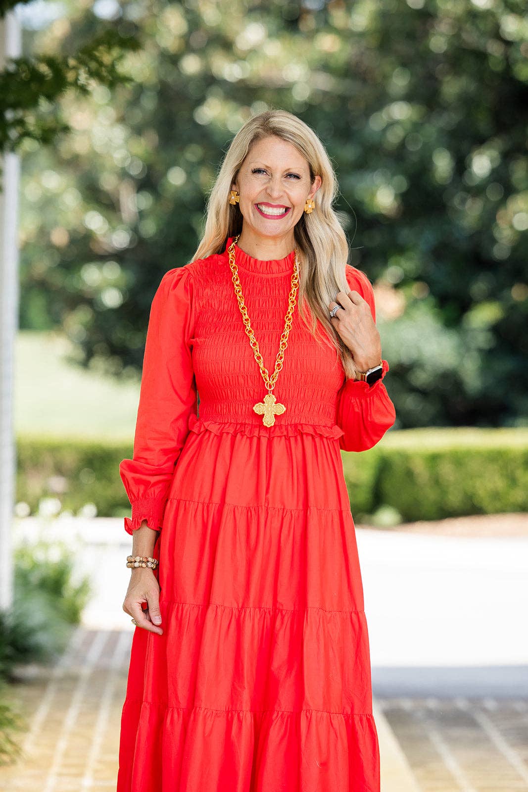 34" Double Gold Chain w/ Susie Cross Necklaces Hidden Truth Jewelry