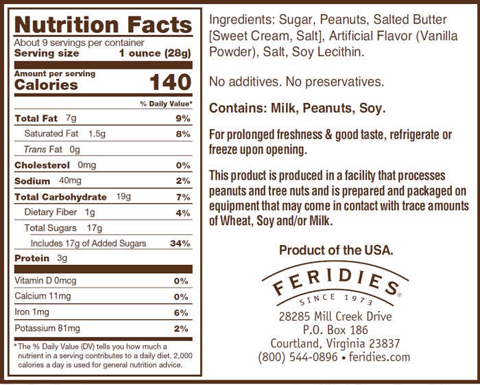 9oz Butter Toffee Peanuts Impulse FERIDIES