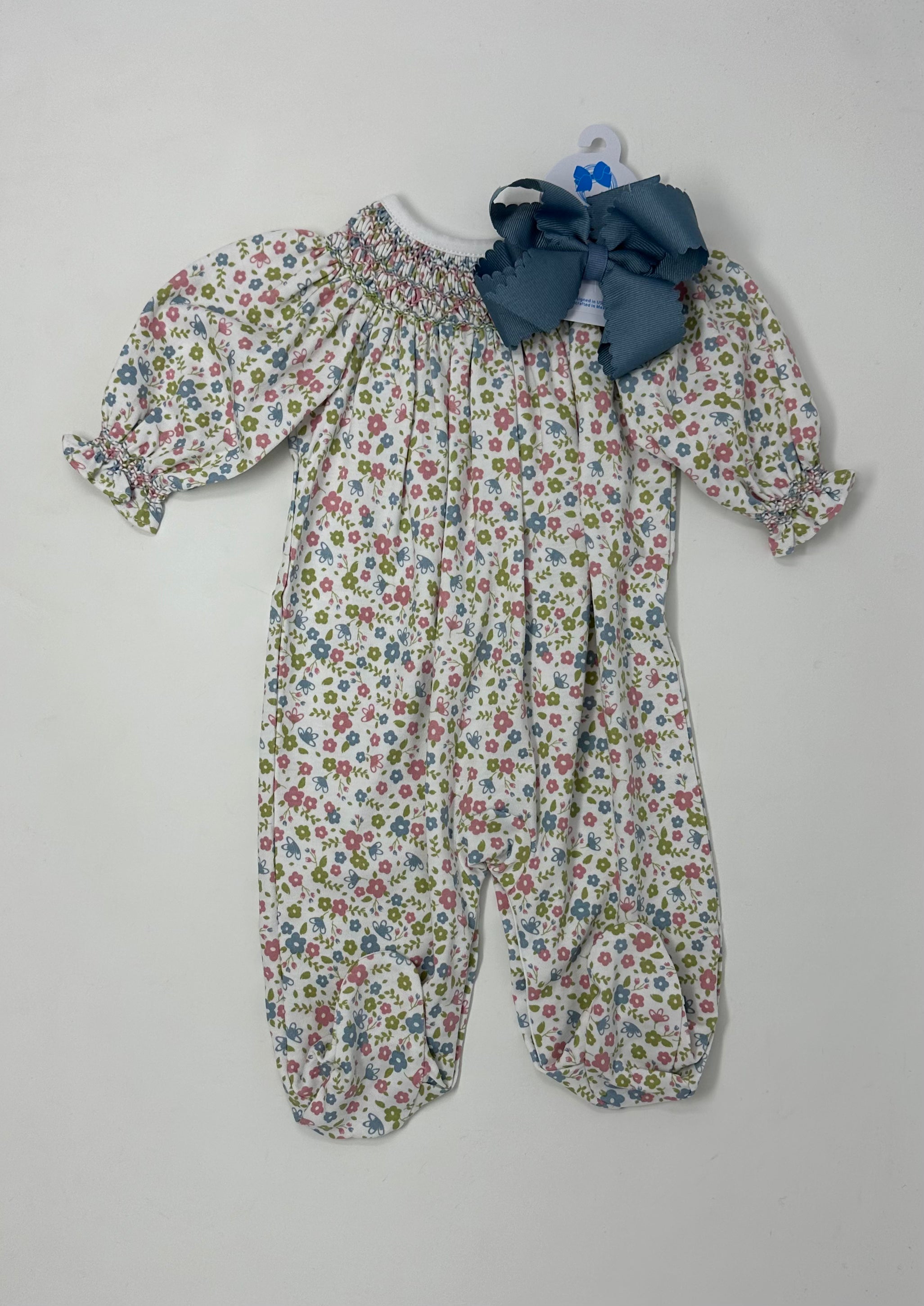 Darlene Pima Hand Smocked Bishop Footie Baby Sleepwear Baby Loren