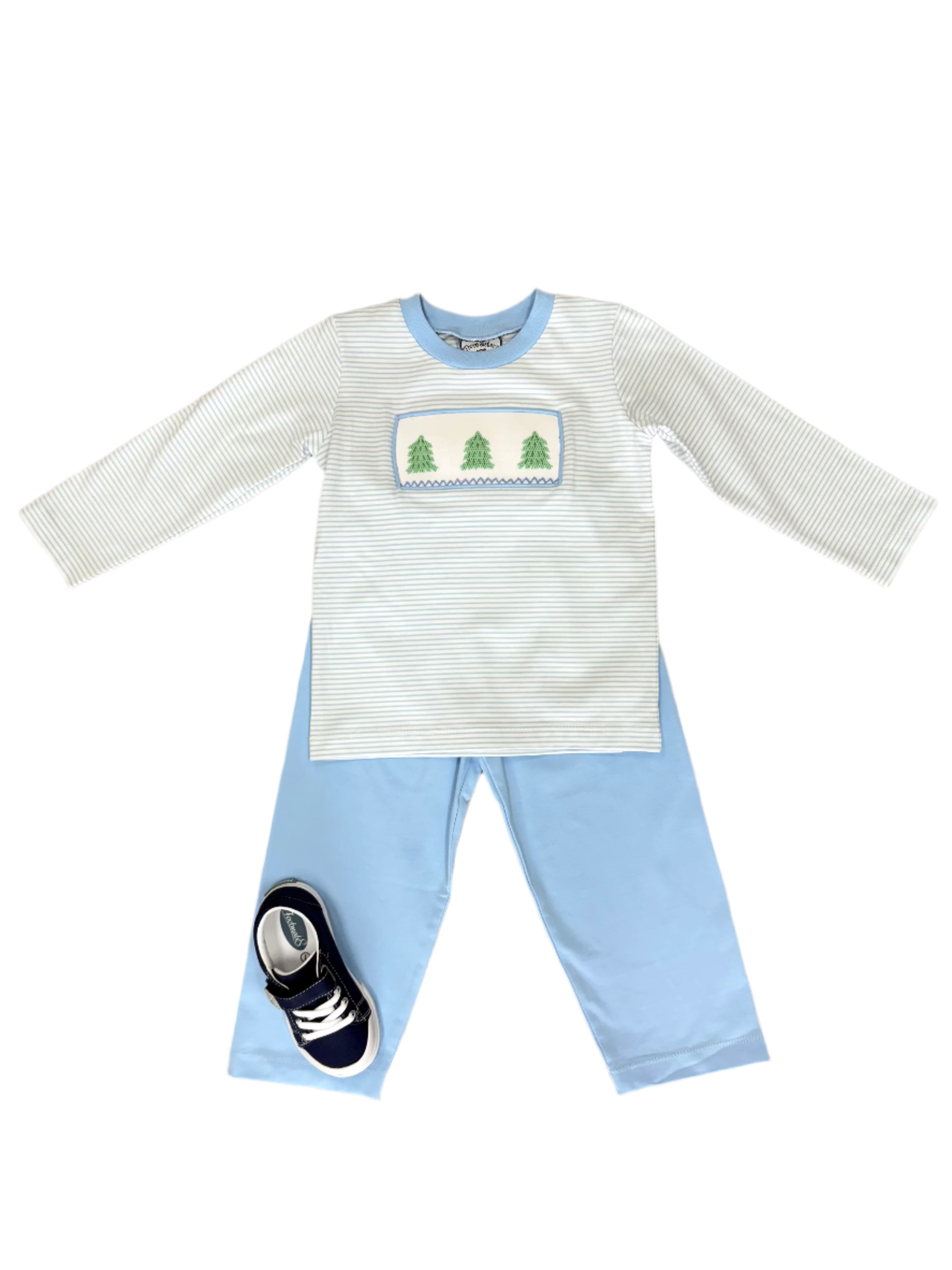 Christmas Tree Smocked Boy Pant Set Boys Sets Three Sisters