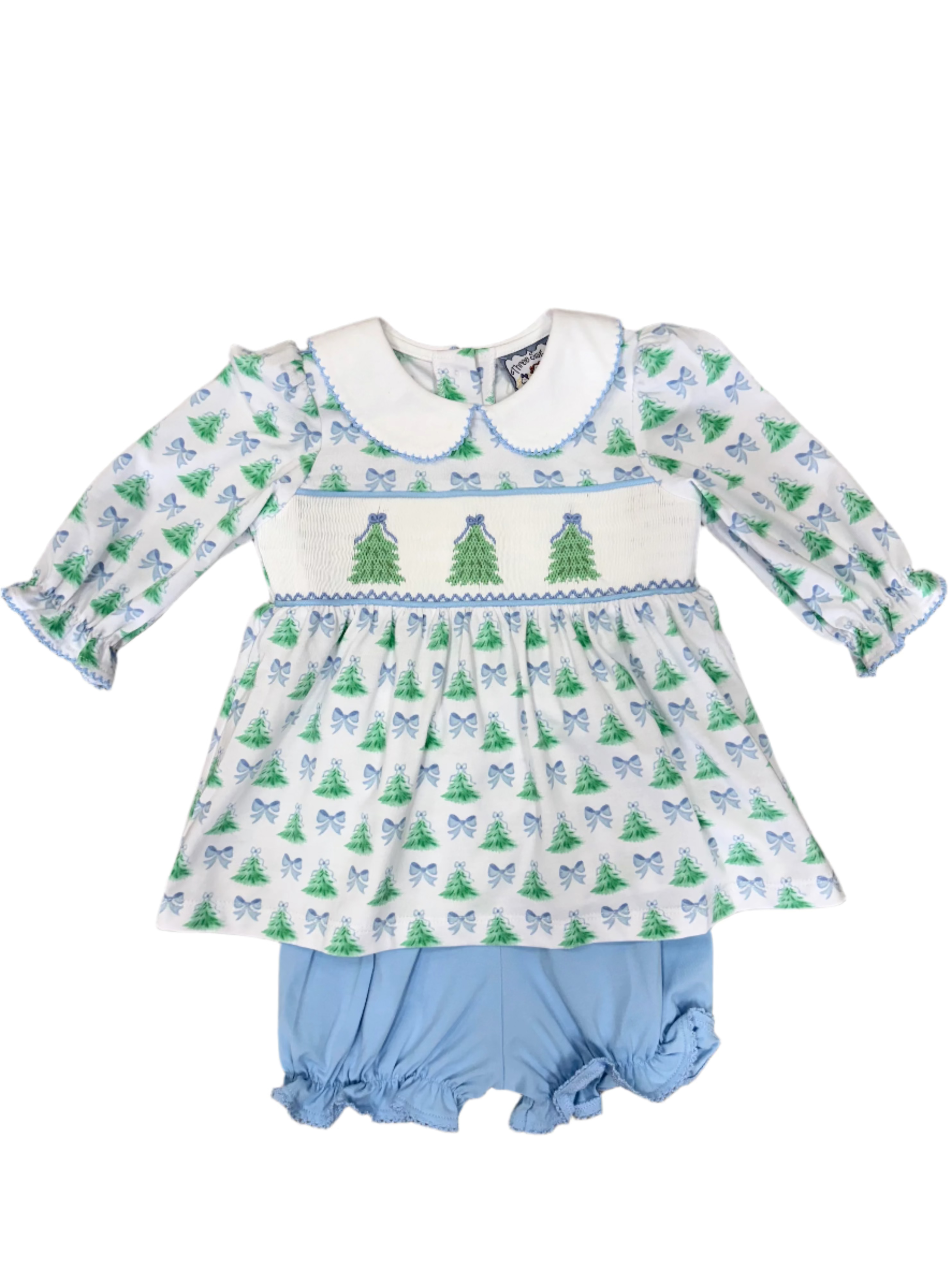 Christmas Tree Smocked Bloomer Set Girls Sets Three Sisters