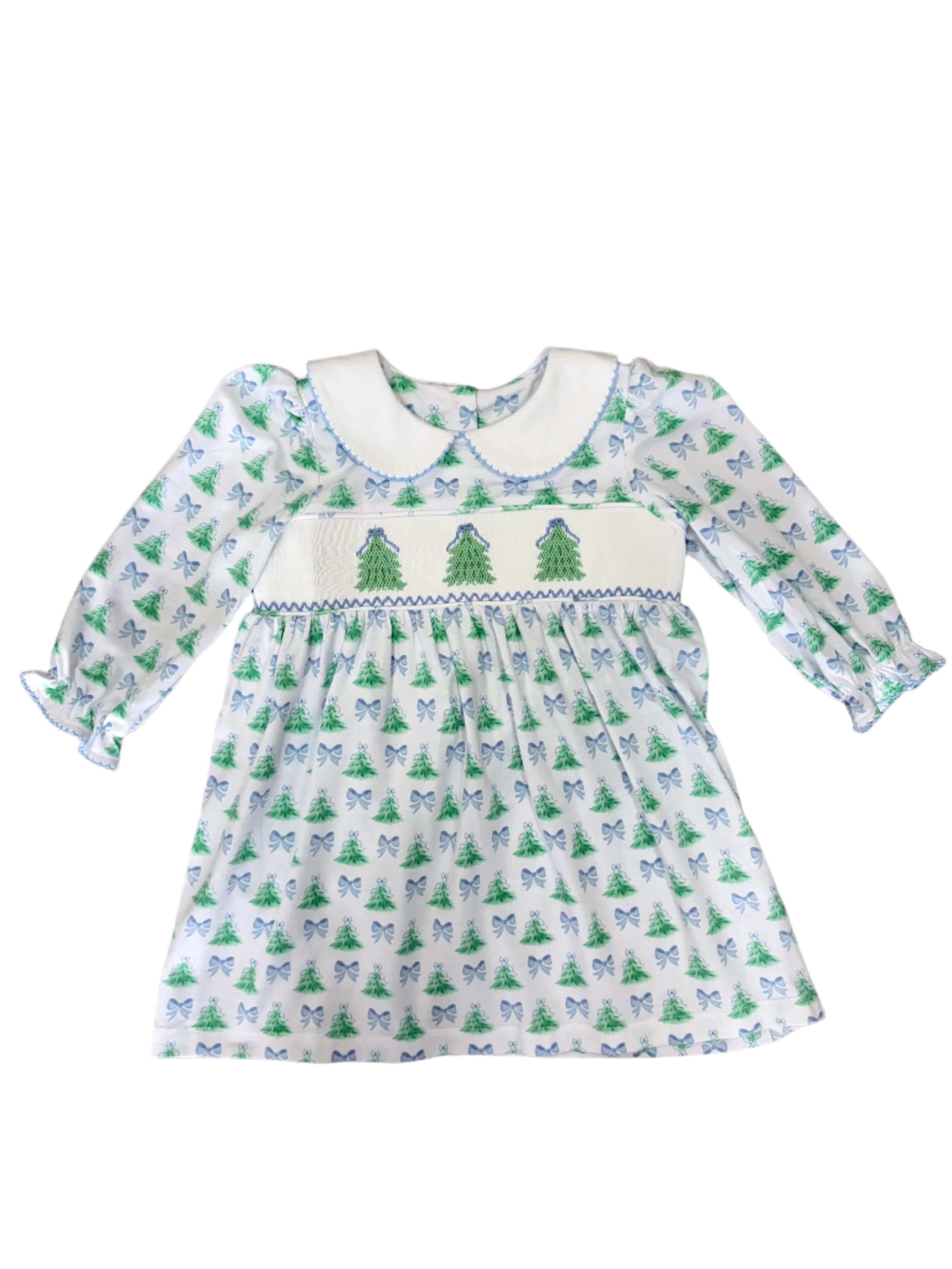 Christmas Tree Smocked Dress Girls Occasion Dresses Three Sisters