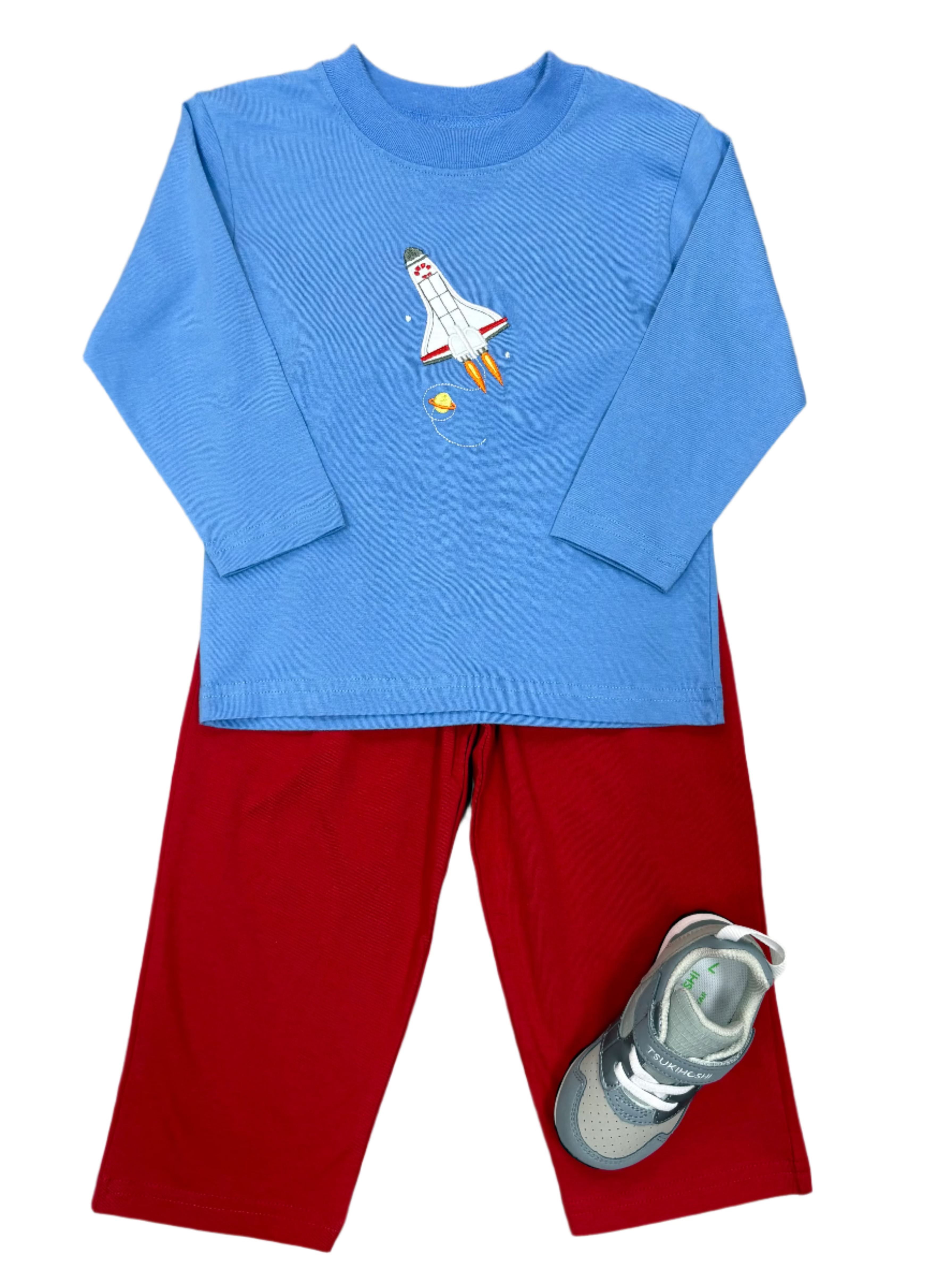 Boys Space Shuttle L/S Tee - Chambray Boys Shirts + Polos Luigi