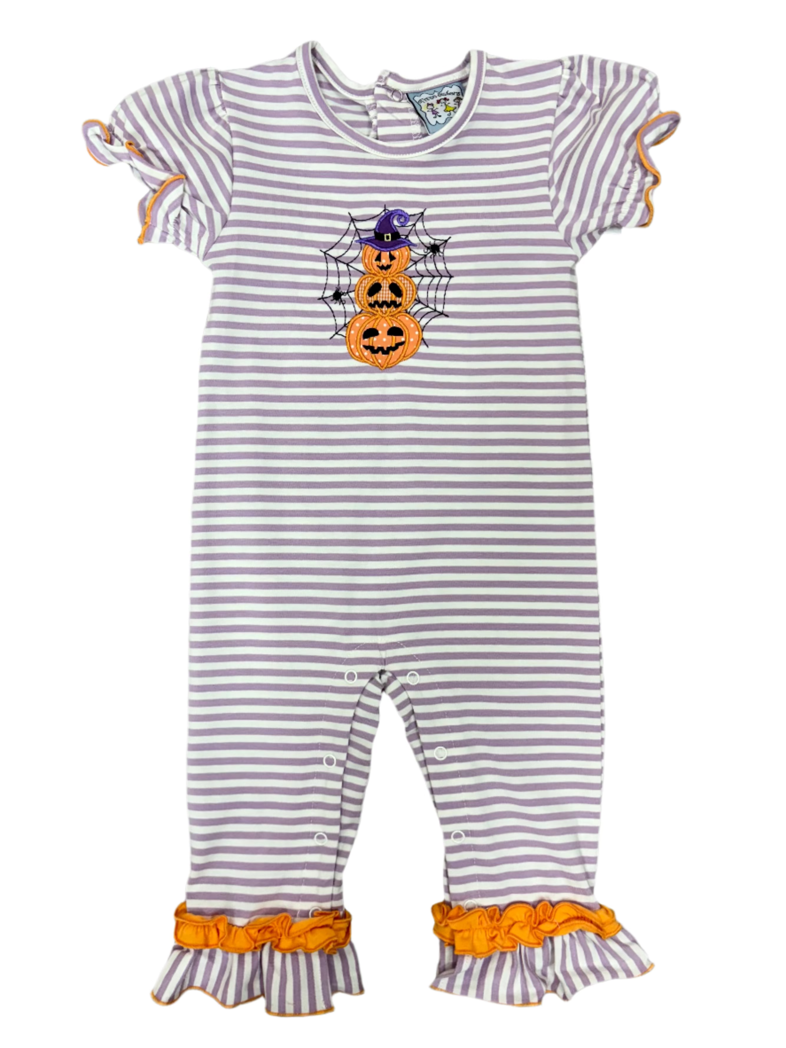 Jack O' Lantern Girls Romper Girls Bubbles + Rompers Three Sisters