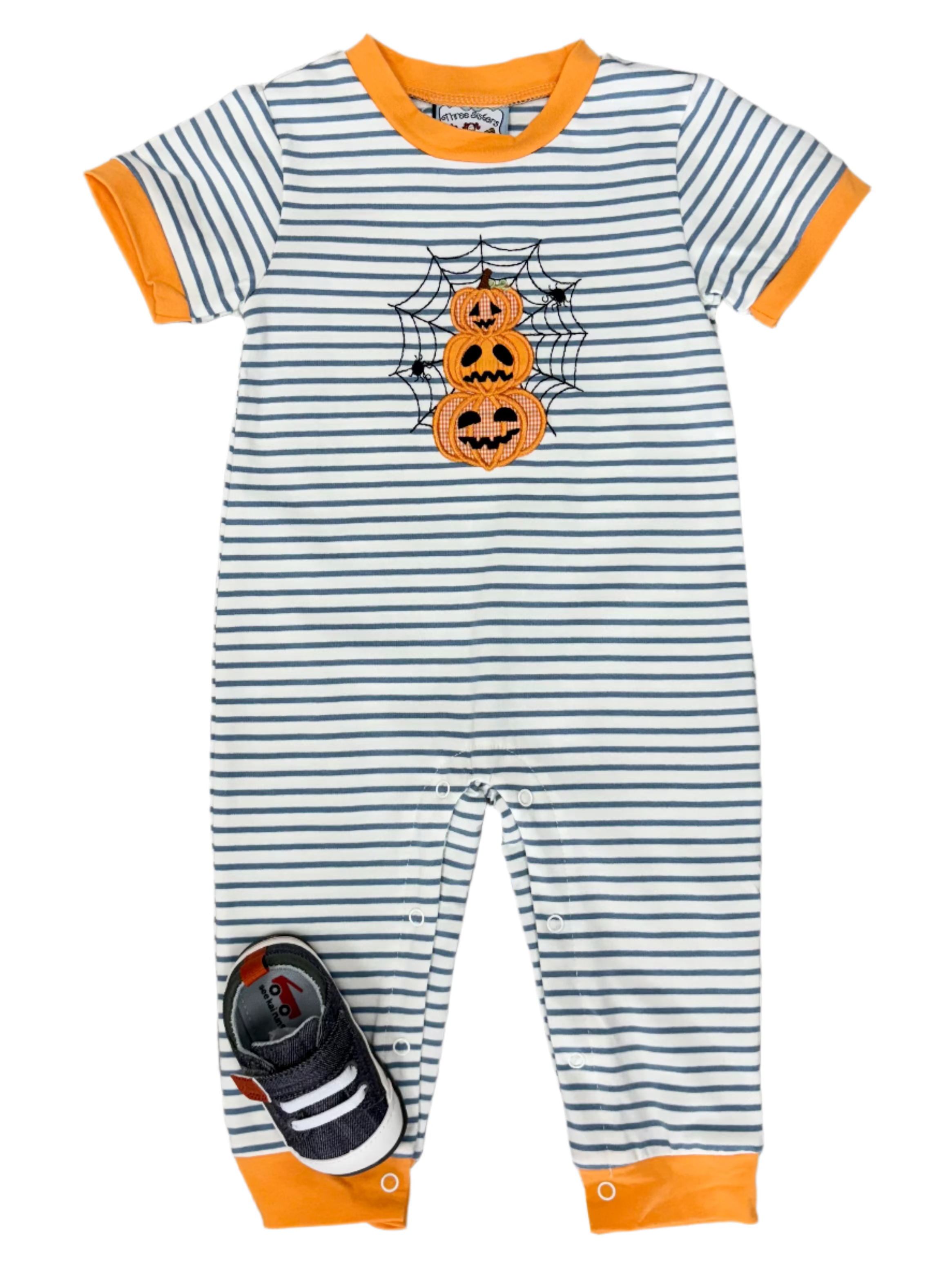 Jack O' Lantern Boys Romper Girls Bubbles + Rompers Three Sisters