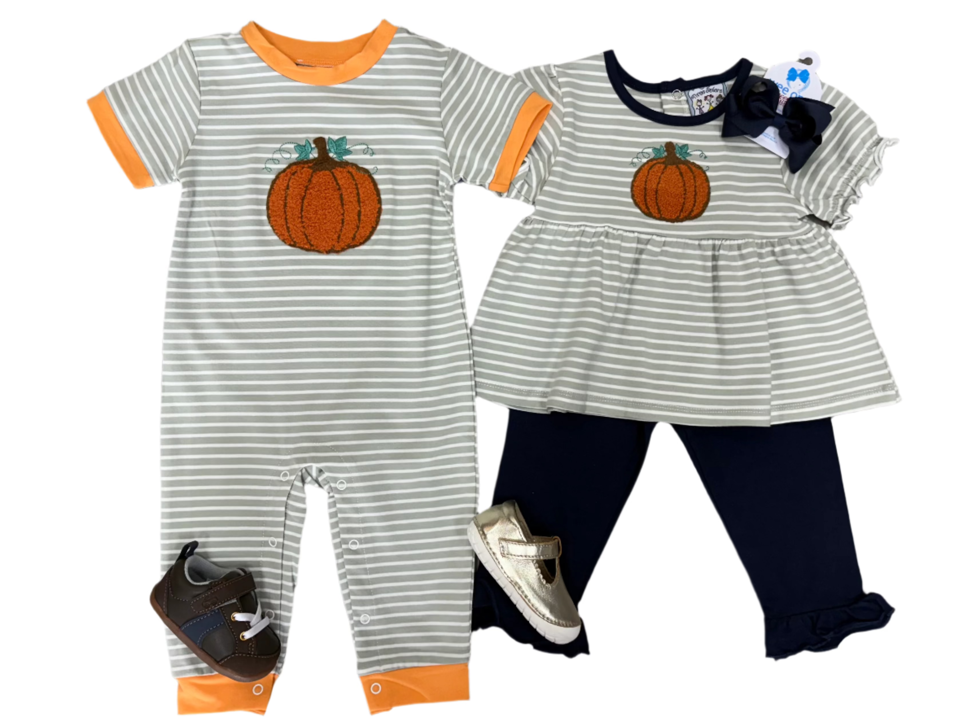 Pumpkin Boys Romper Boys Bubbles + Rompers Three Sisters