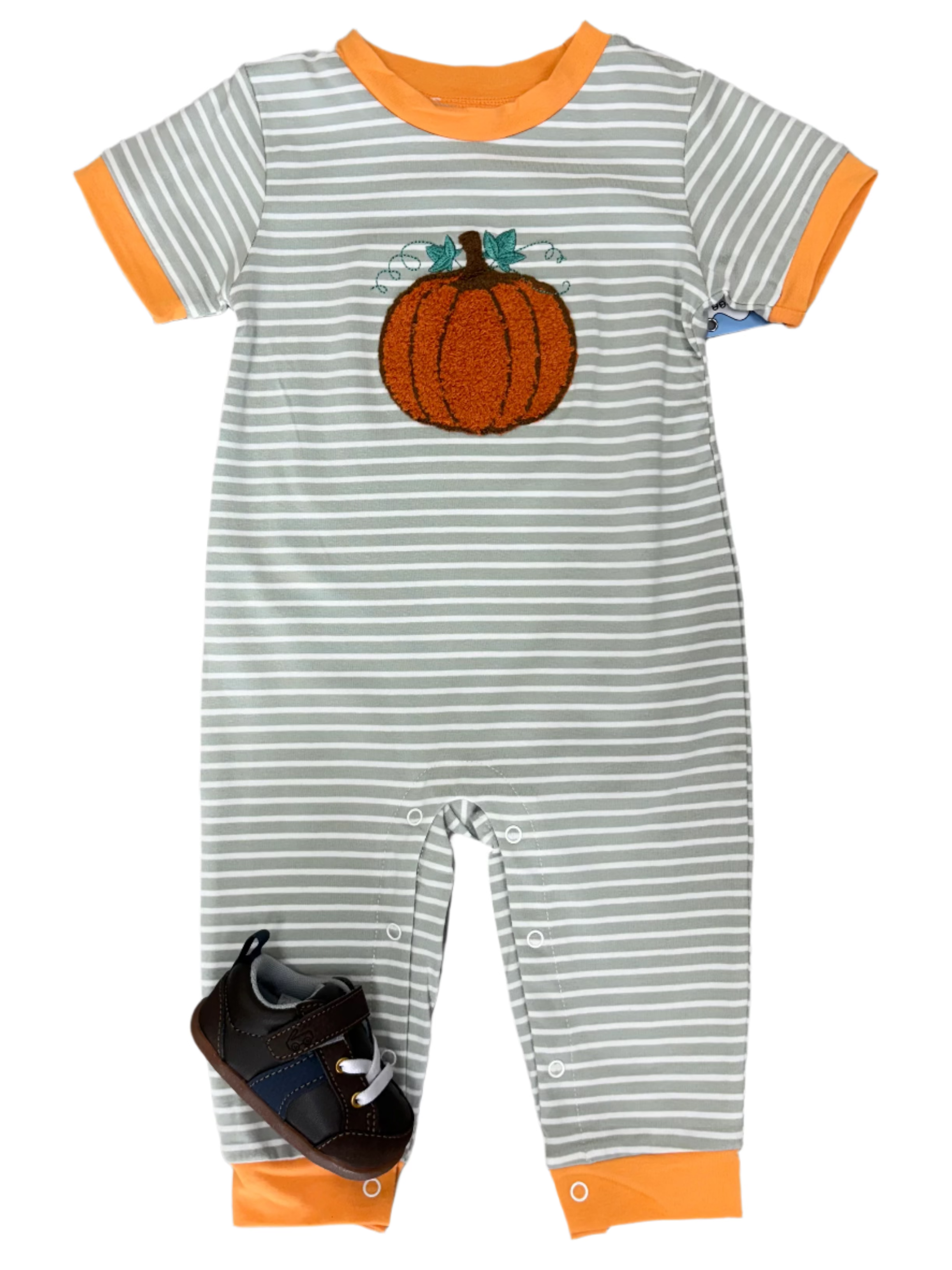 Pumpkin Boys Romper Boys Bubbles + Rompers Three Sisters