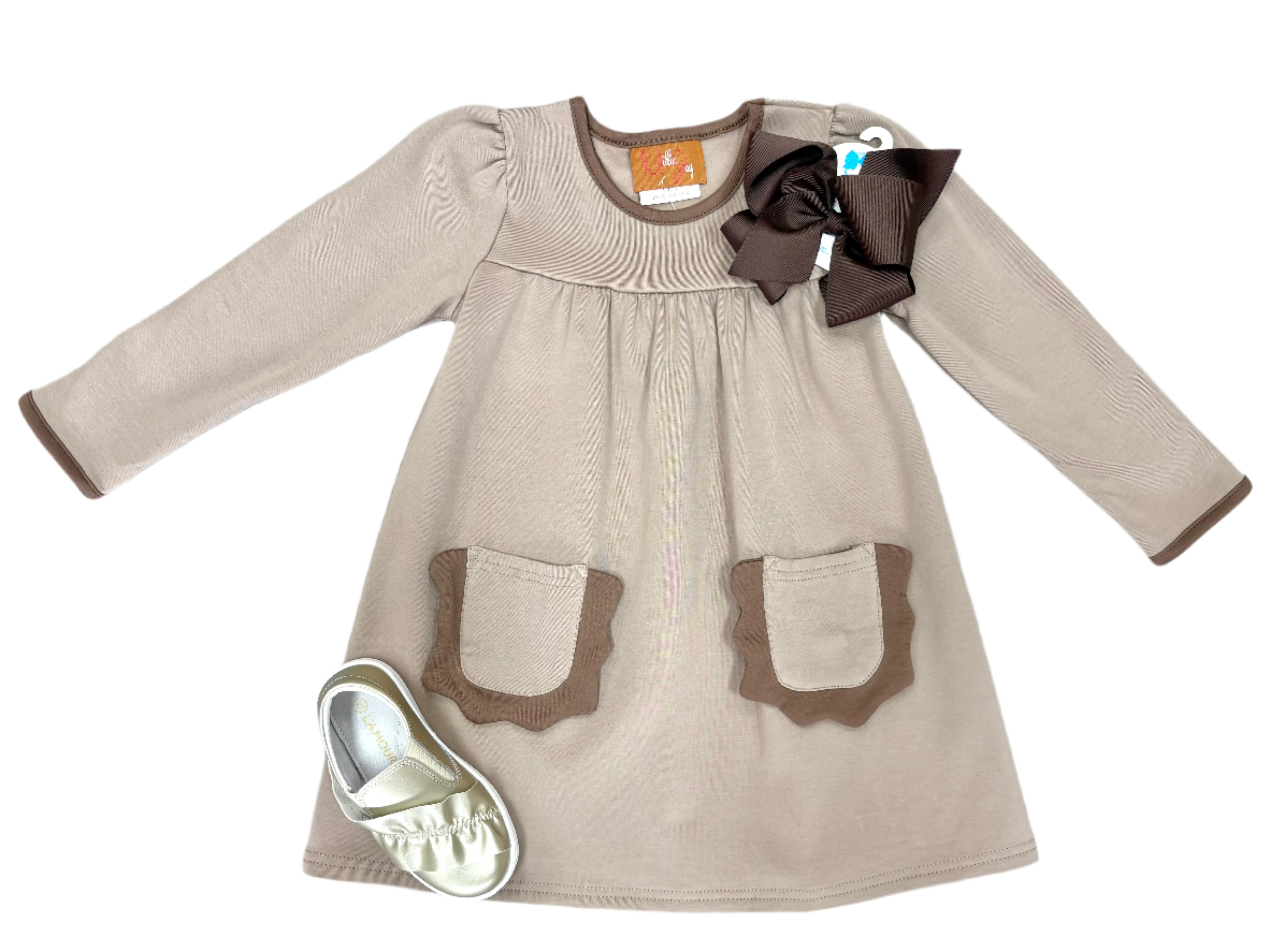 Izzie Dress - Mocha Girls Play Dresses Millie Jay