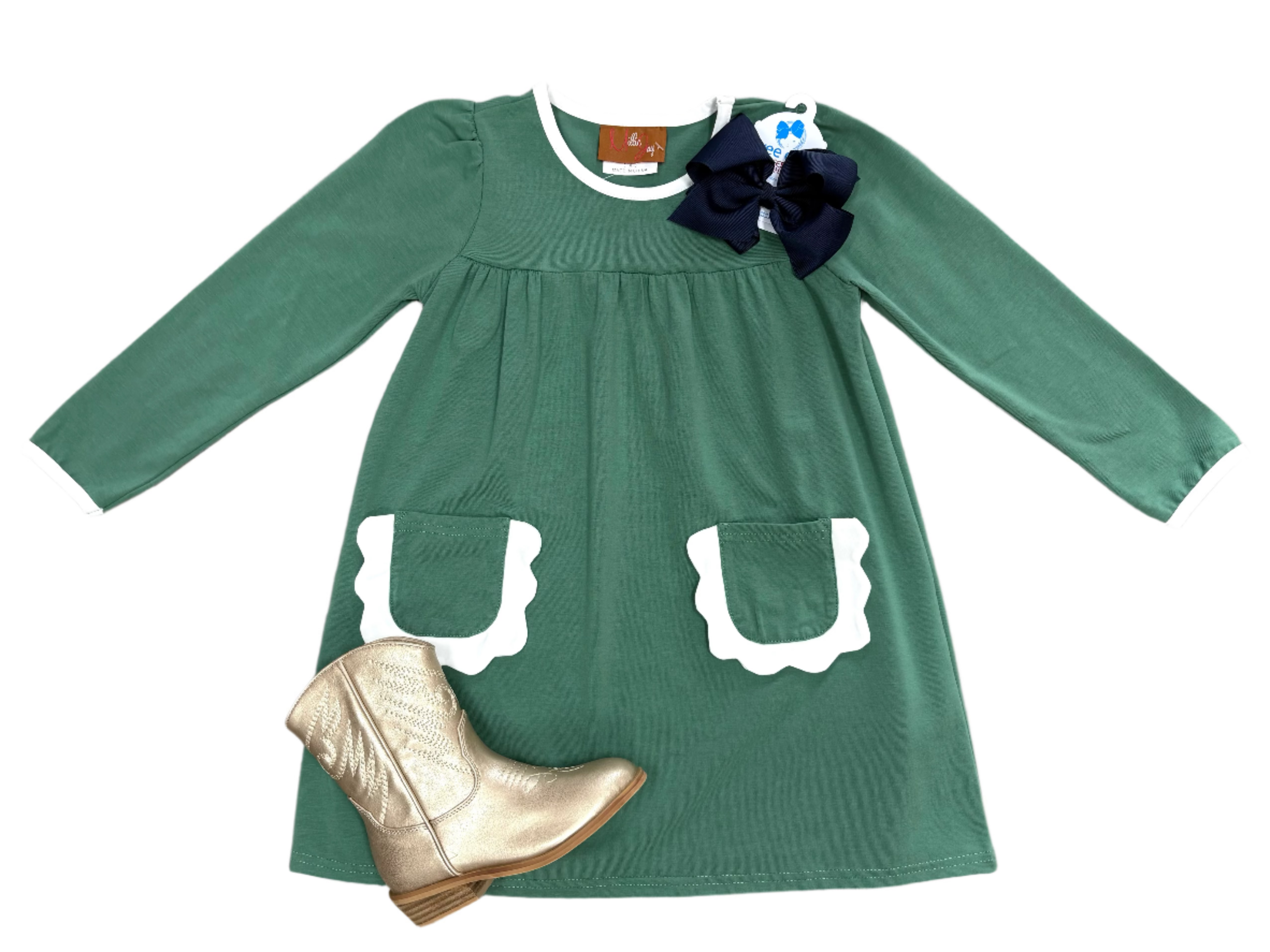 Izzie Dress - Green Girls Play Dresses Millie Jay