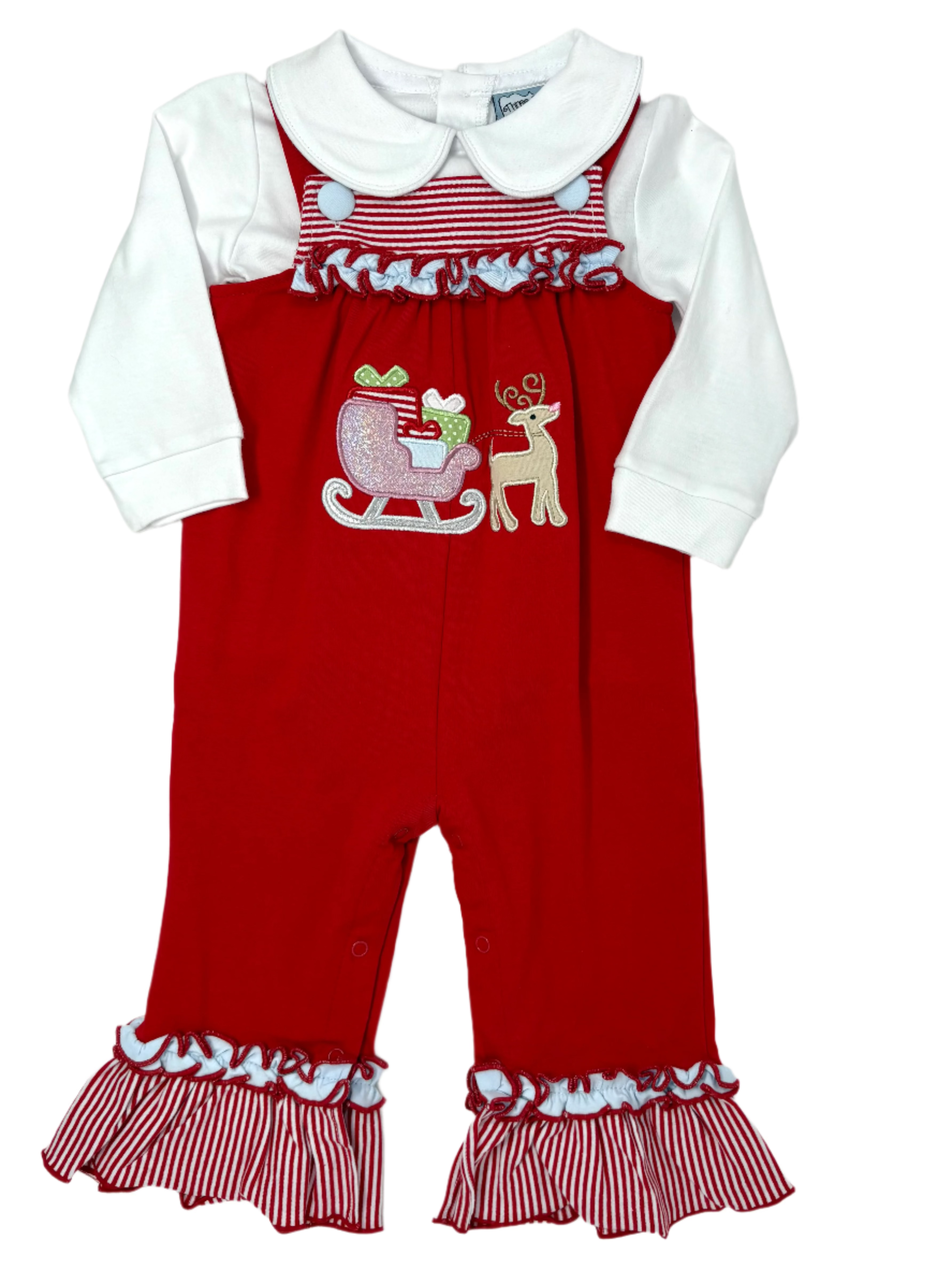 Christmas Sleigh Girls Romper Girls Occasion Dresses Millie Jay