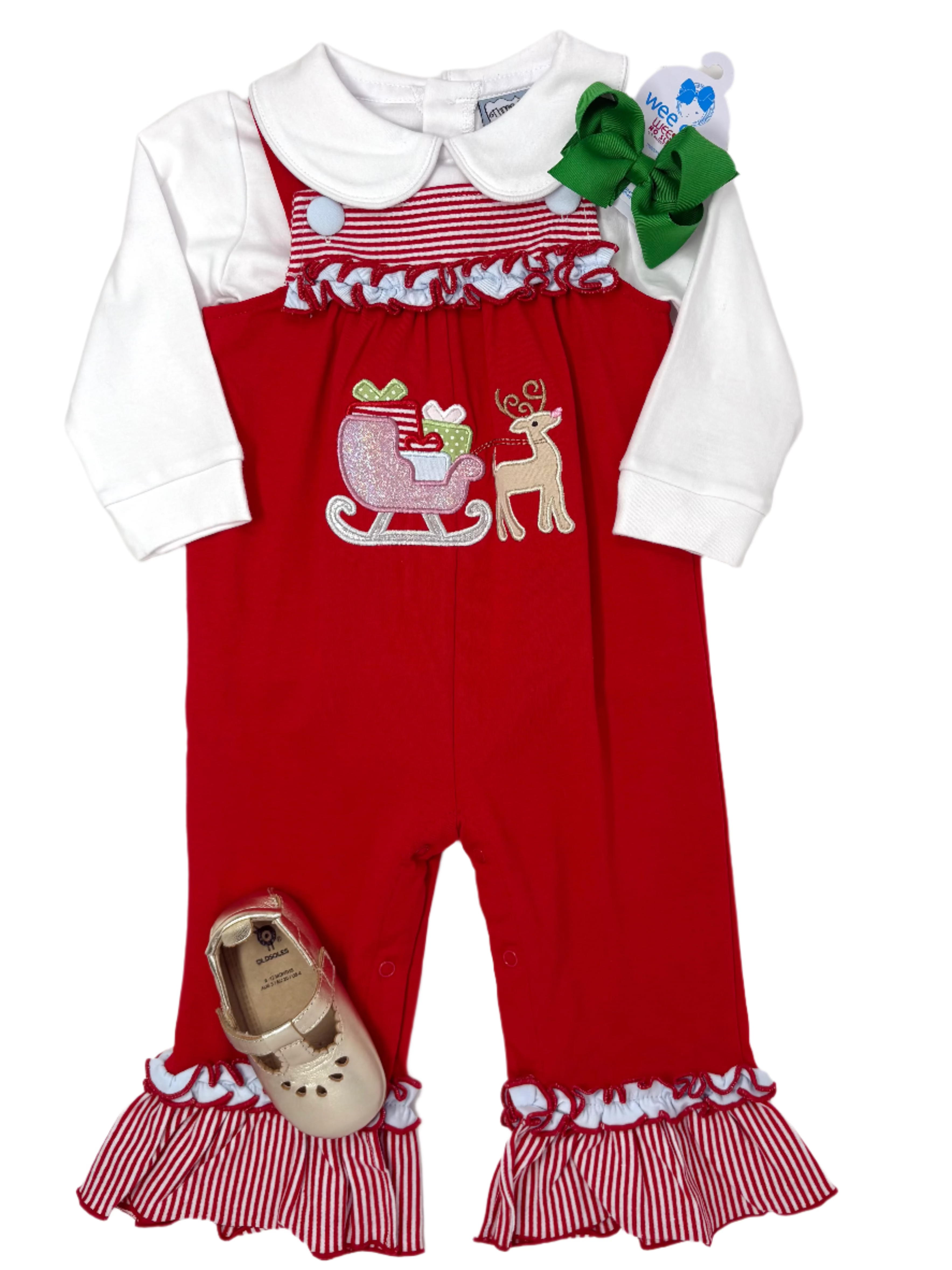 Christmas Sleigh Girls Romper Girls Occasion Dresses Millie Jay