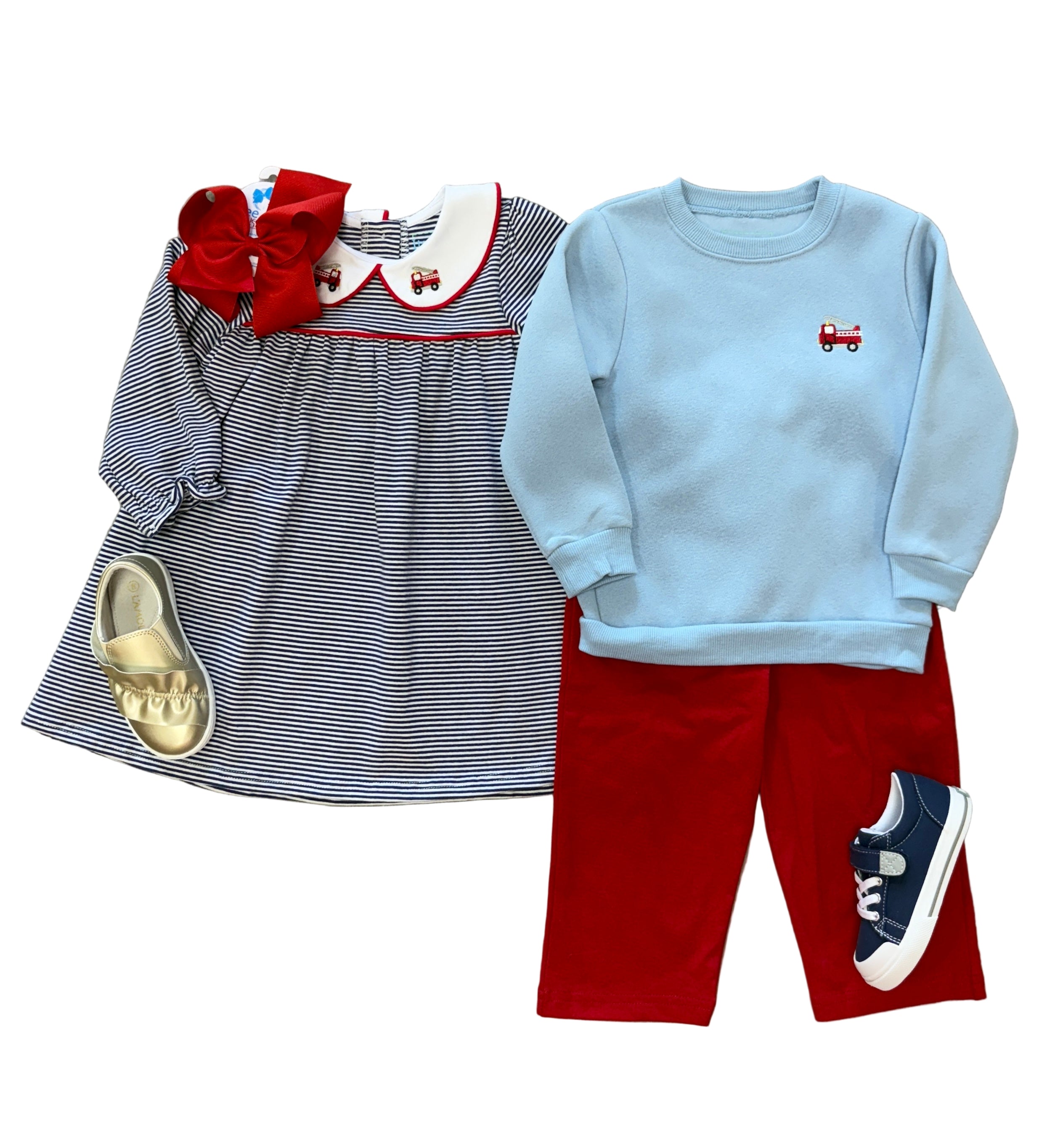 Boys Pullover - Firetruck Boys Sweaters + Sweatshirts Itsy Bitsy