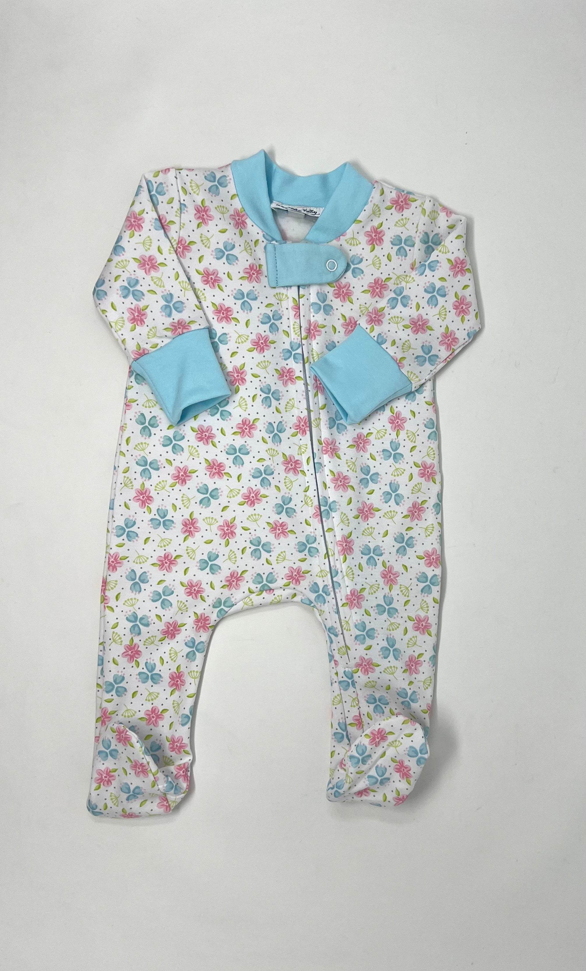 Natalie's Classics Printed Zipper Footie Baby Sleepwear Magnolia Baby
