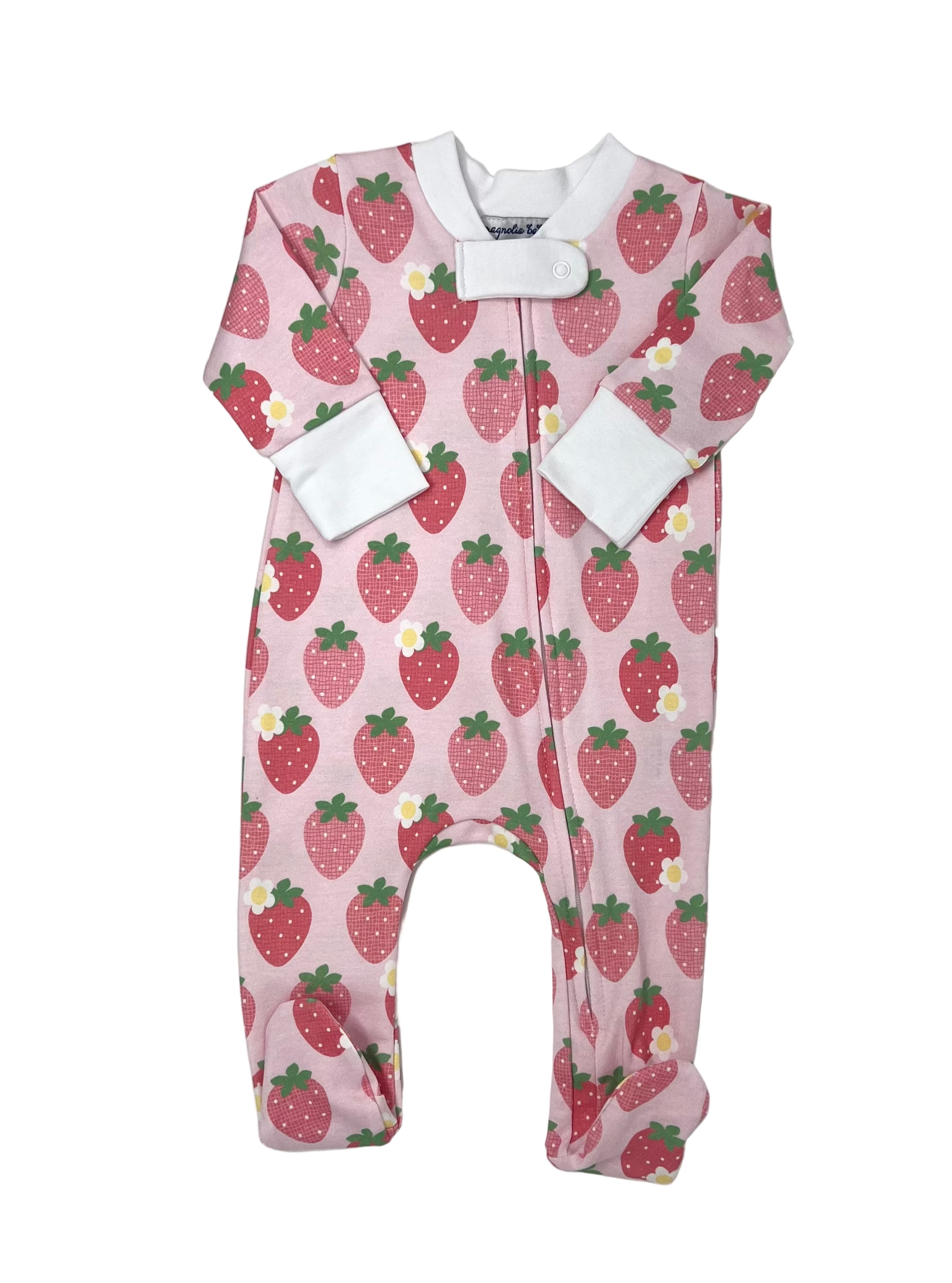 Berry Sweet Printed Zipper Footie Baby Sleepwear Magnolia Baby