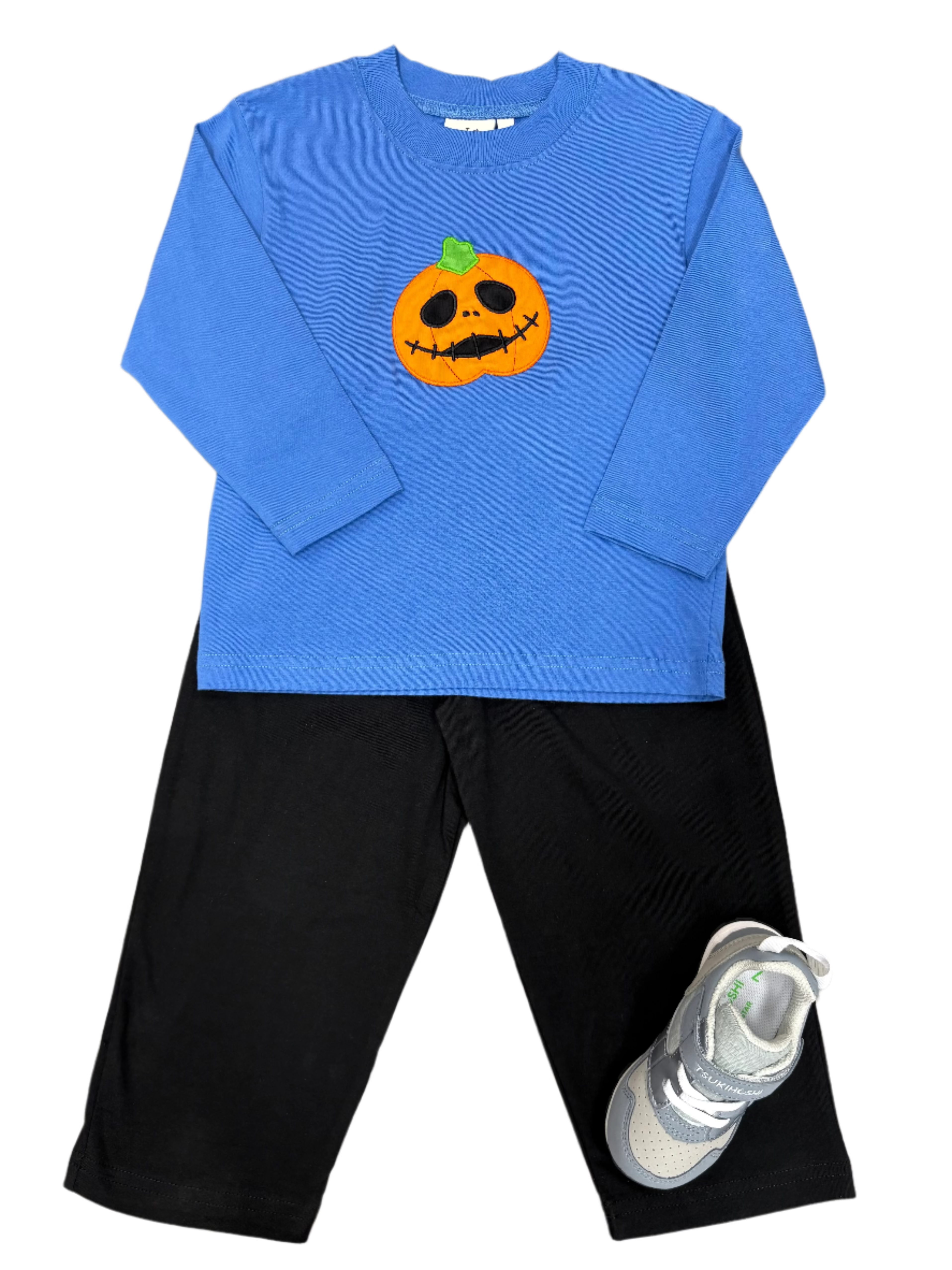 Boys Jack-O-Lantern L/S Tee - Blue Boys Shirts + Polos Luigi