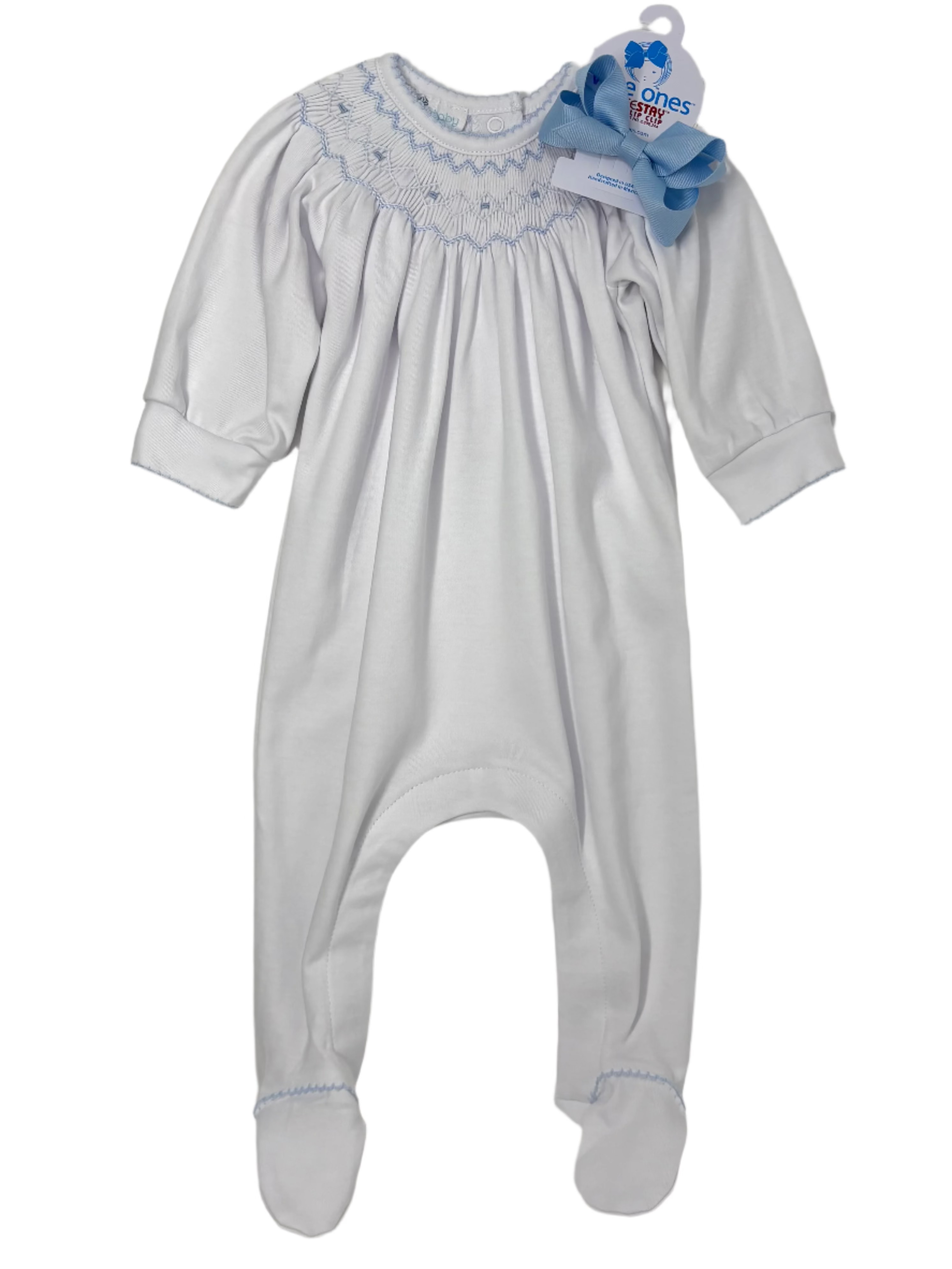 Lizzie & Landon's Bishop Footie - Lt. Blue Baby Sleepwear Magnolia Baby