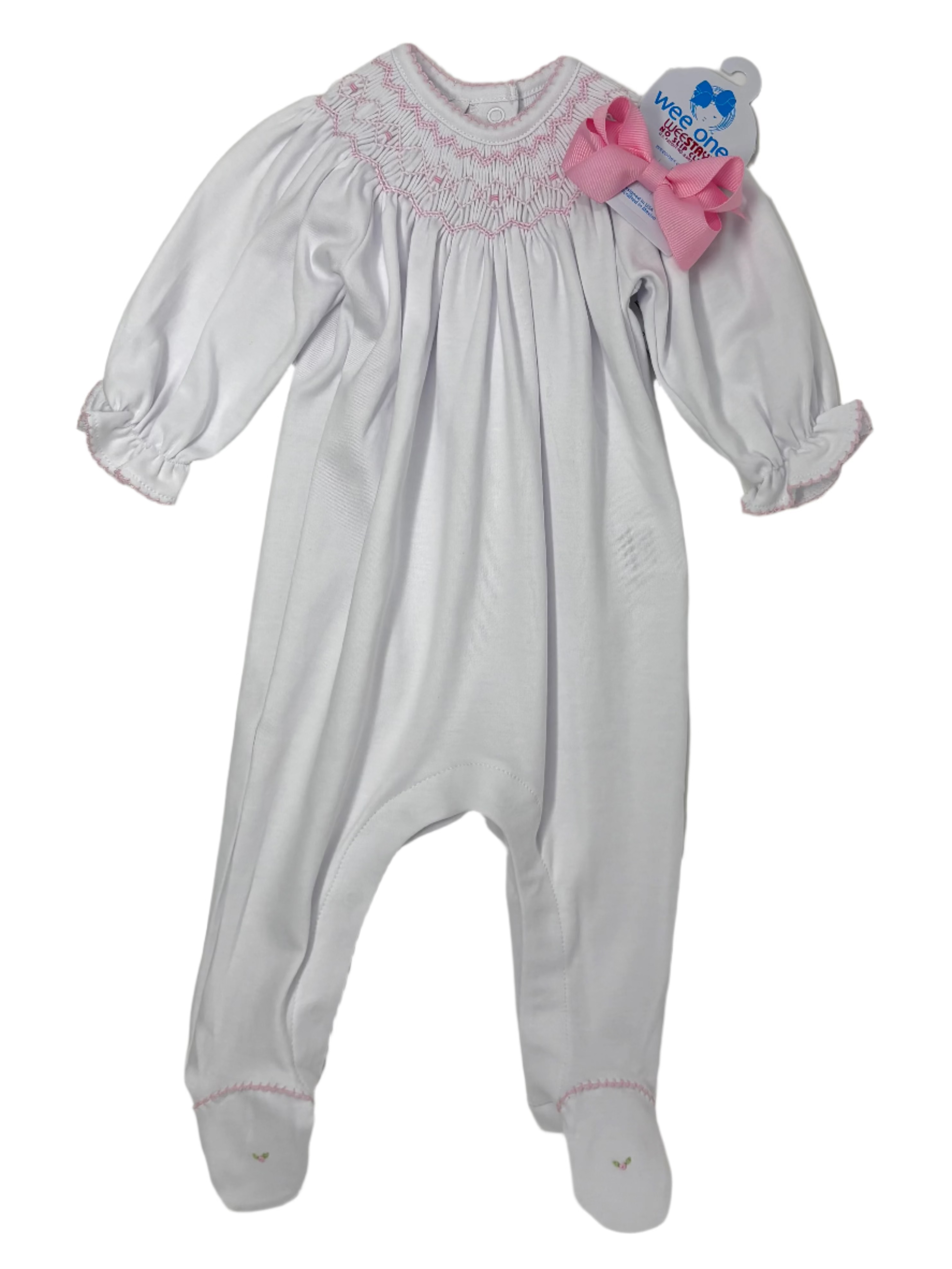 Lizzie & Landon's Bishop Footie - Pink Baby Sleepwear Magnolia Baby