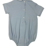 Marcos Knit Boy's Short Bubble - Lt. Blue Boys Bubbles + Rompers Petit Bebe
