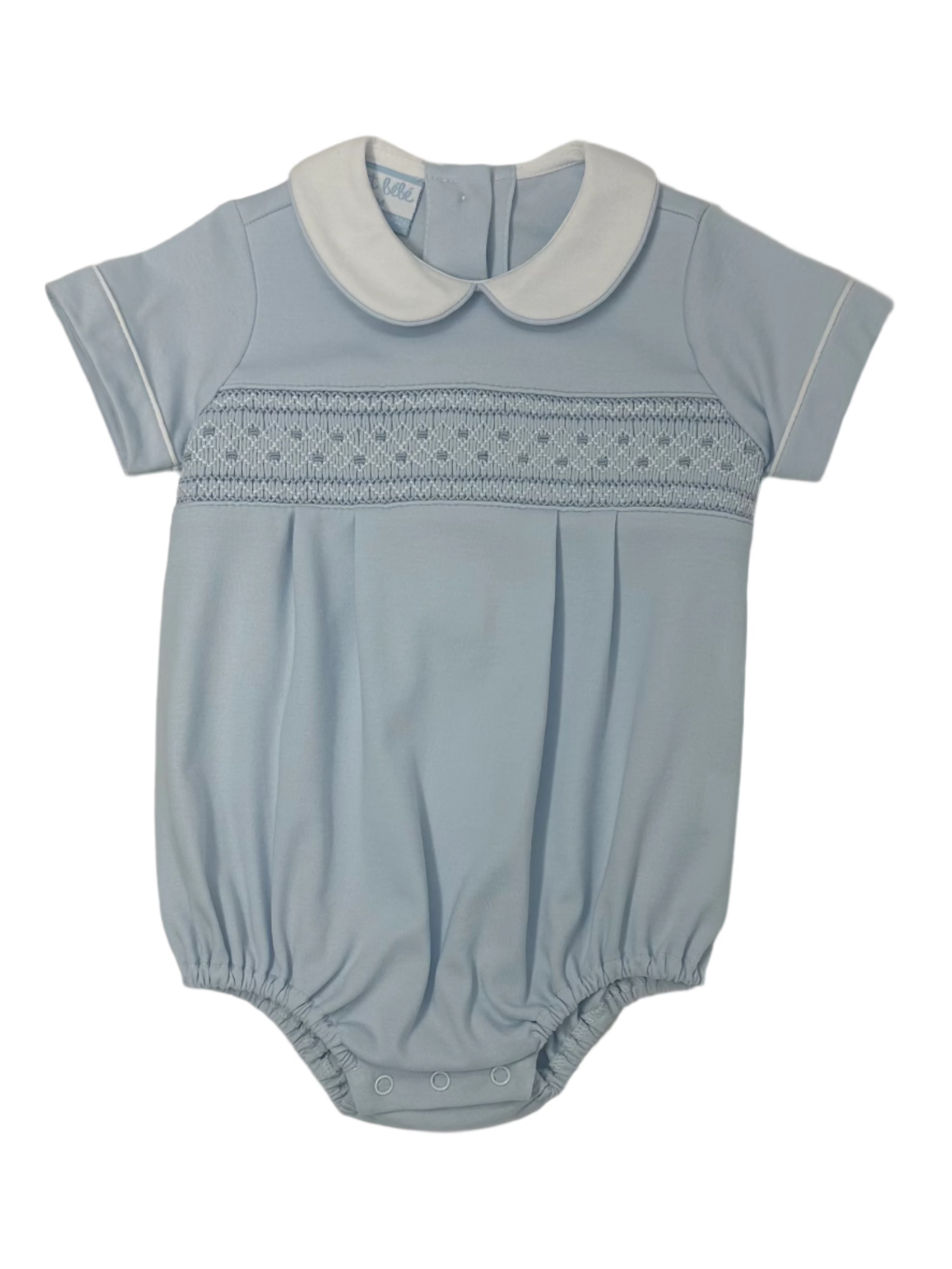 Marcos Knit Boy's Short Bubble - Lt. Blue Boys Bubbles + Rompers Petit Bebe