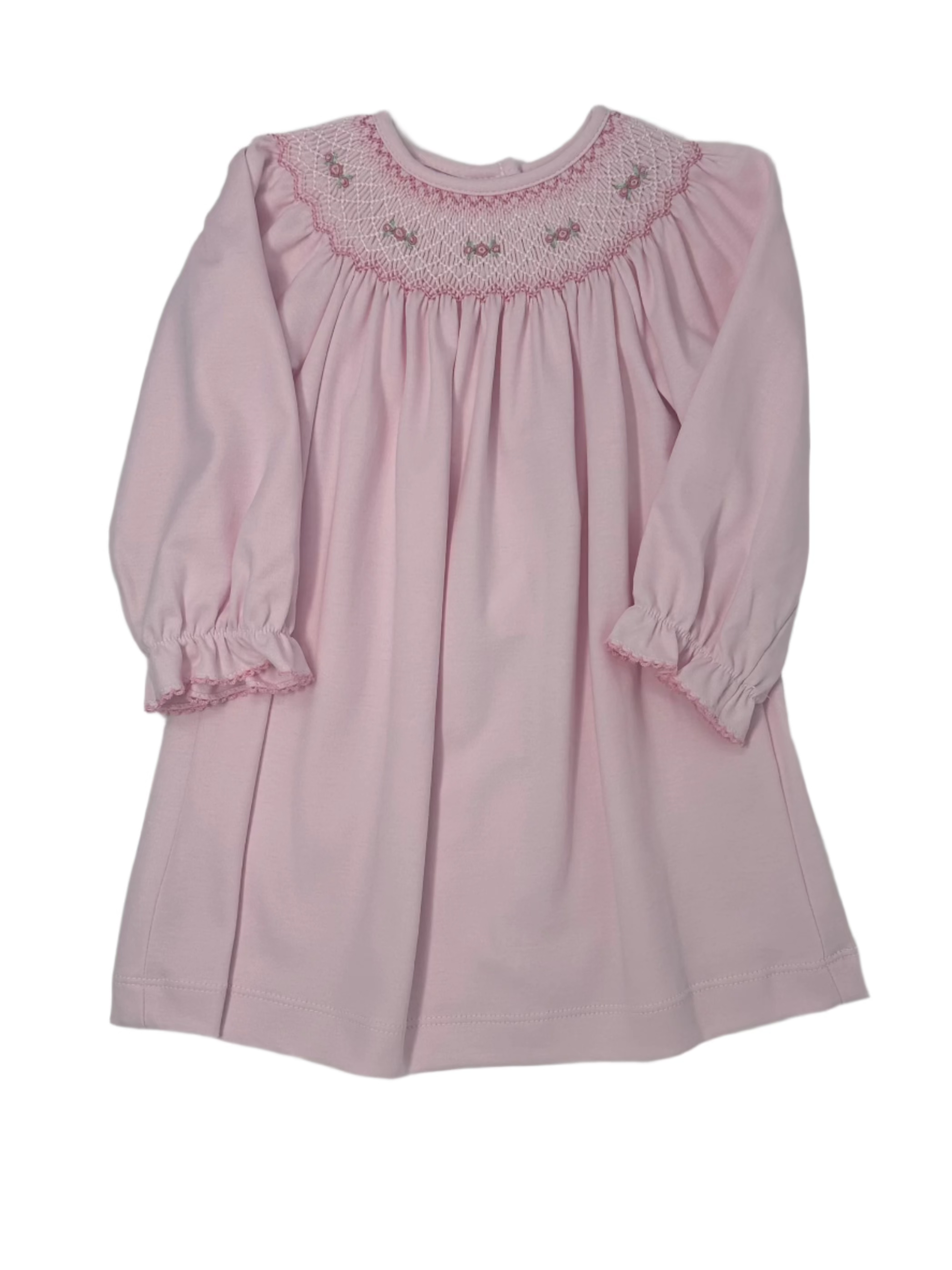 Rose Dress - Pink Knit Bishop Girls Occasion Dresses Petit Bebe