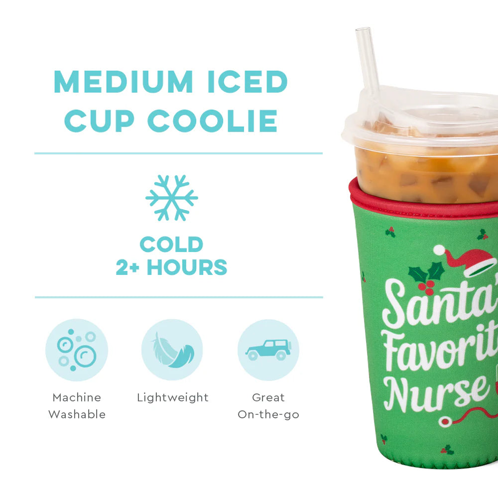Santa's Favorite Nurse Iced Cup Coolie - Medium Seasonal Swig