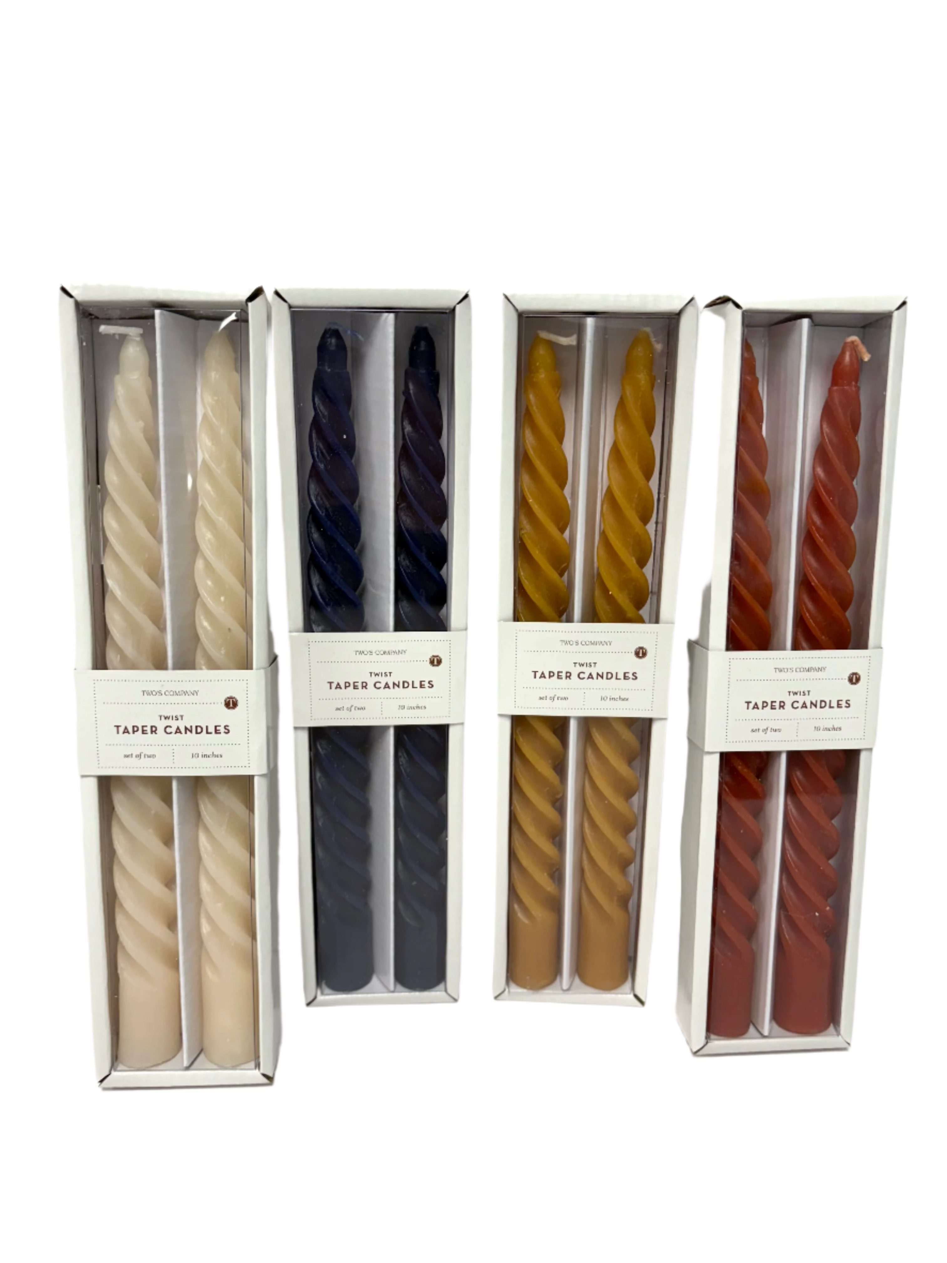 Twist Taper Candles - Assorted Candles Two's Company