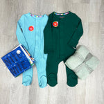 Deep Emerald Waffle Modal Magnetic Footie Baby Sleepwear Magnetic Me