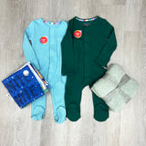 Deep Emerald Waffle Modal Magnetic Footie Baby Sleepwear Magnetic Me