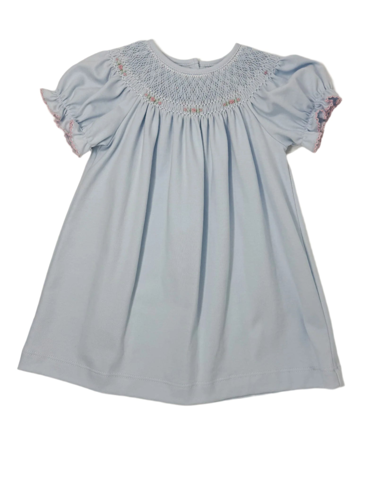 Anastasia Light Blue Knit Bishop Girls Occasion Dresses Petit Bebe