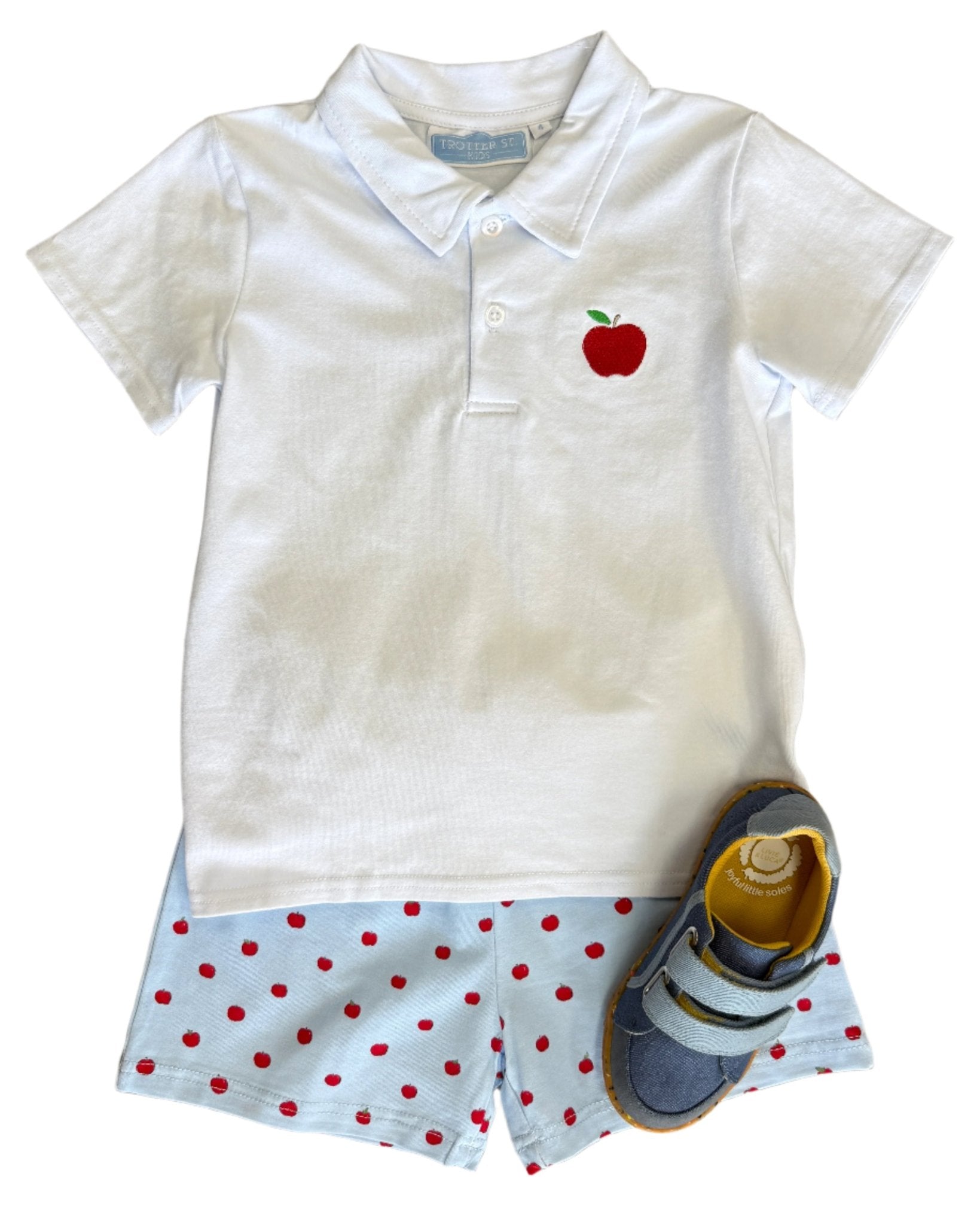 Apple Print Polo Short Set Boys Sets Trotter Street Kids