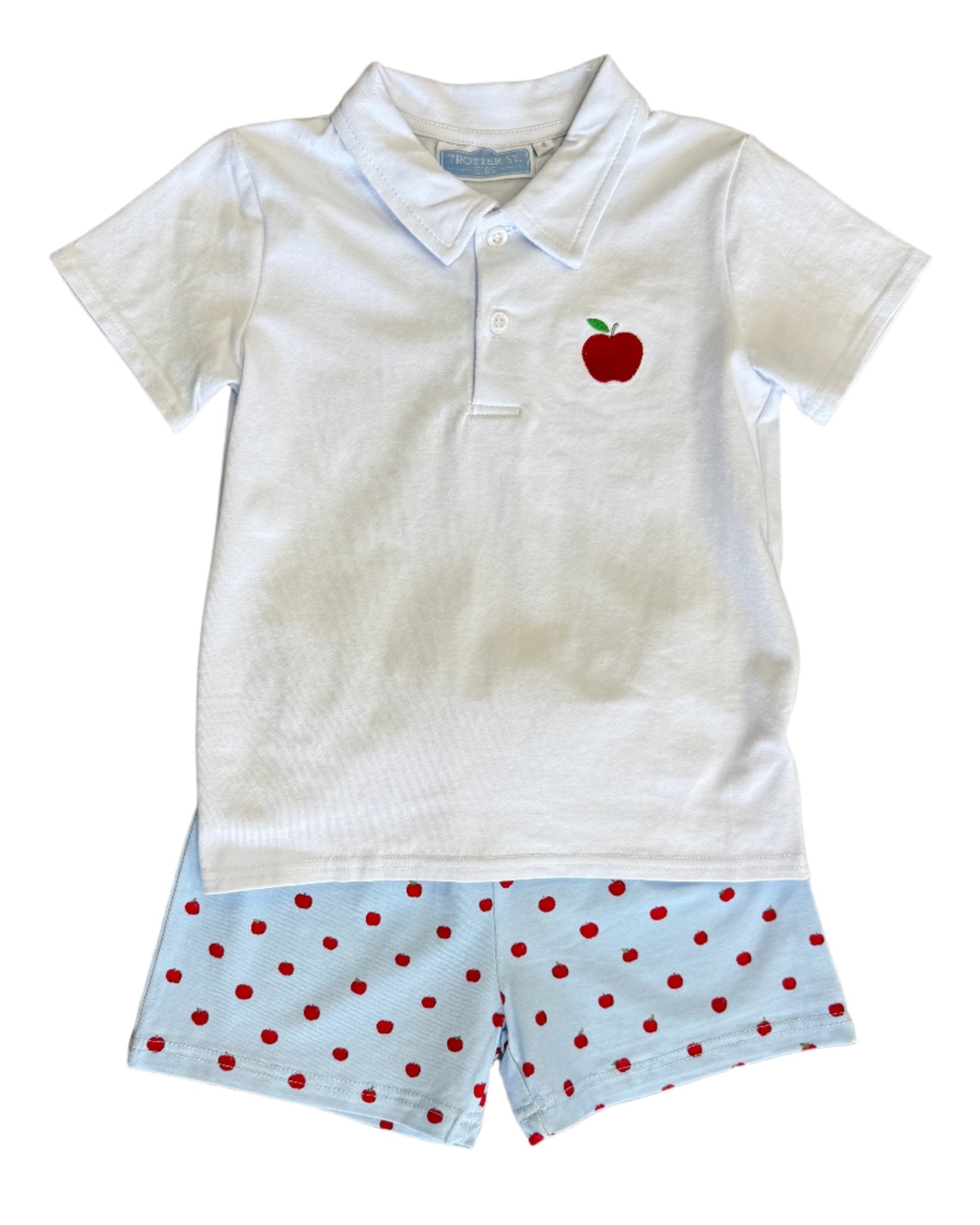 Apple Print Polo Short Set Boys Sets Trotter Street Kids