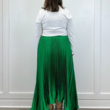 Asymmetrical Midi Skirt - Emerald Green Skirts FATE