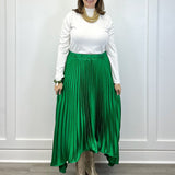 Asymmetrical Midi Skirt - Emerald Green Skirts FATE
