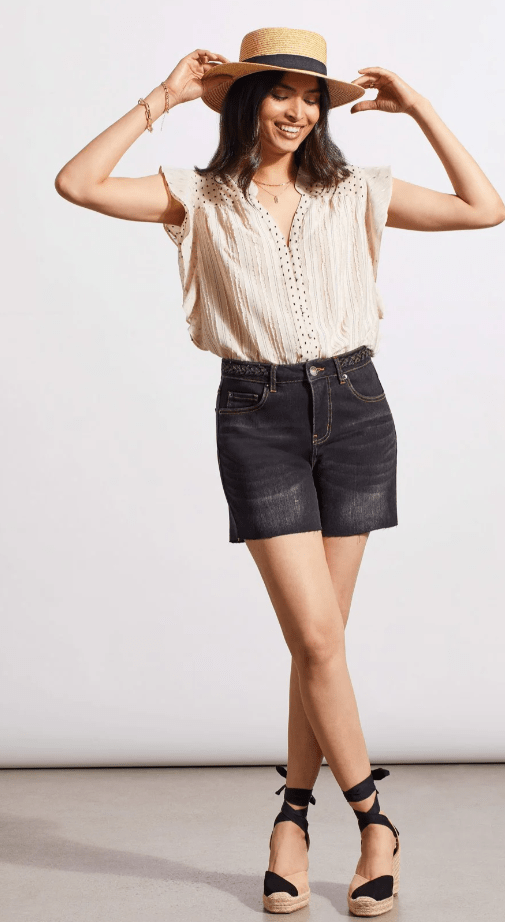 Audrey Girlfriend Classic Denim Short - Dusty Black Shorts Tribal