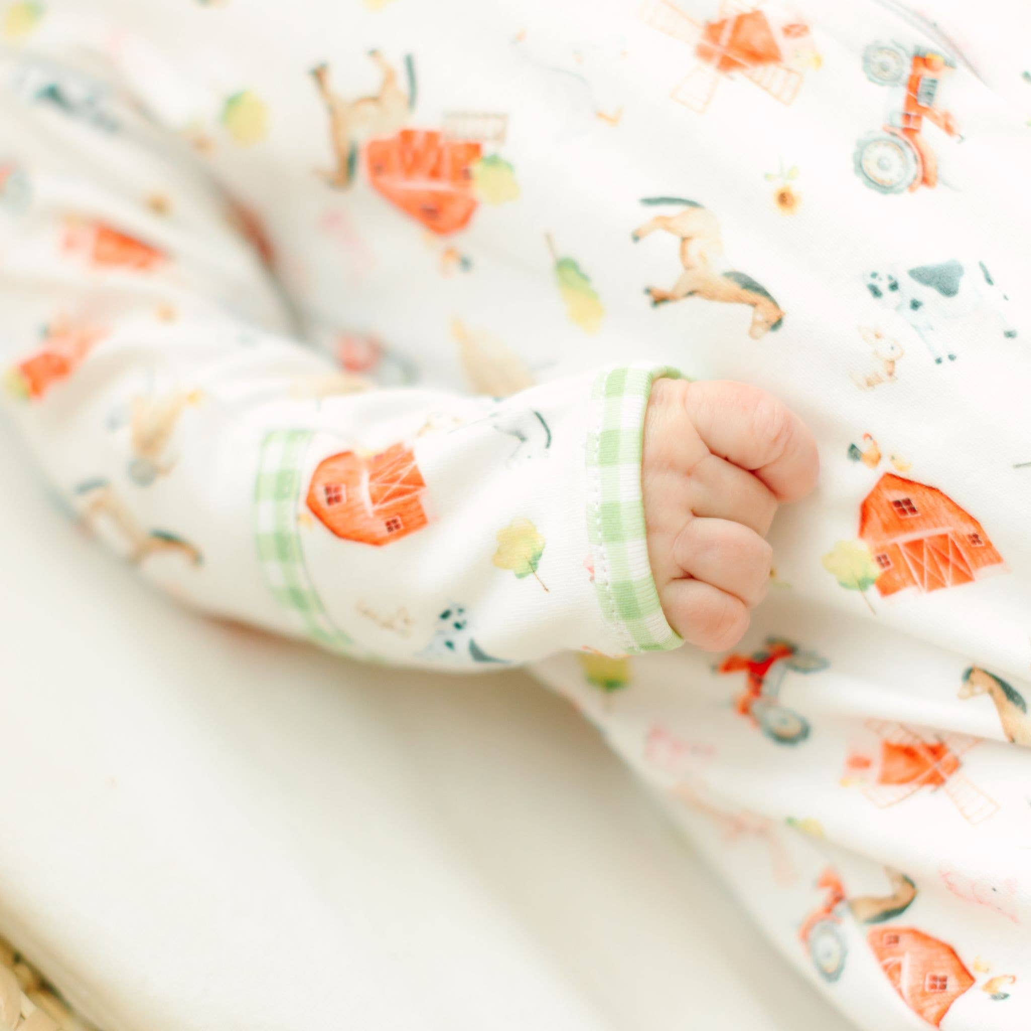Barnyard Babies Print Zip Footie Baby Sleepwear Magnolia Baby
