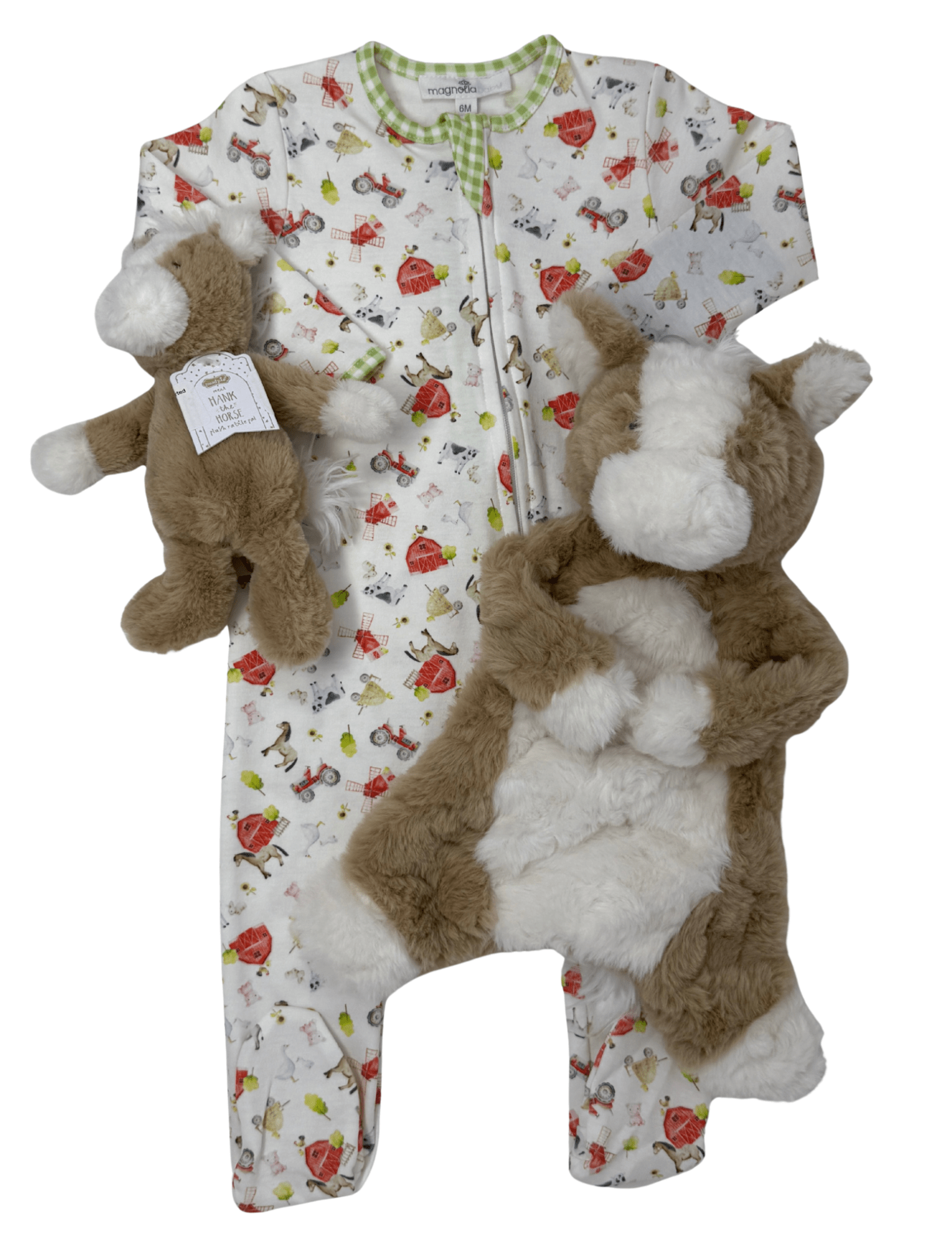 Barnyard Babies Print Zip Footie Baby Sleepwear Magnolia Baby