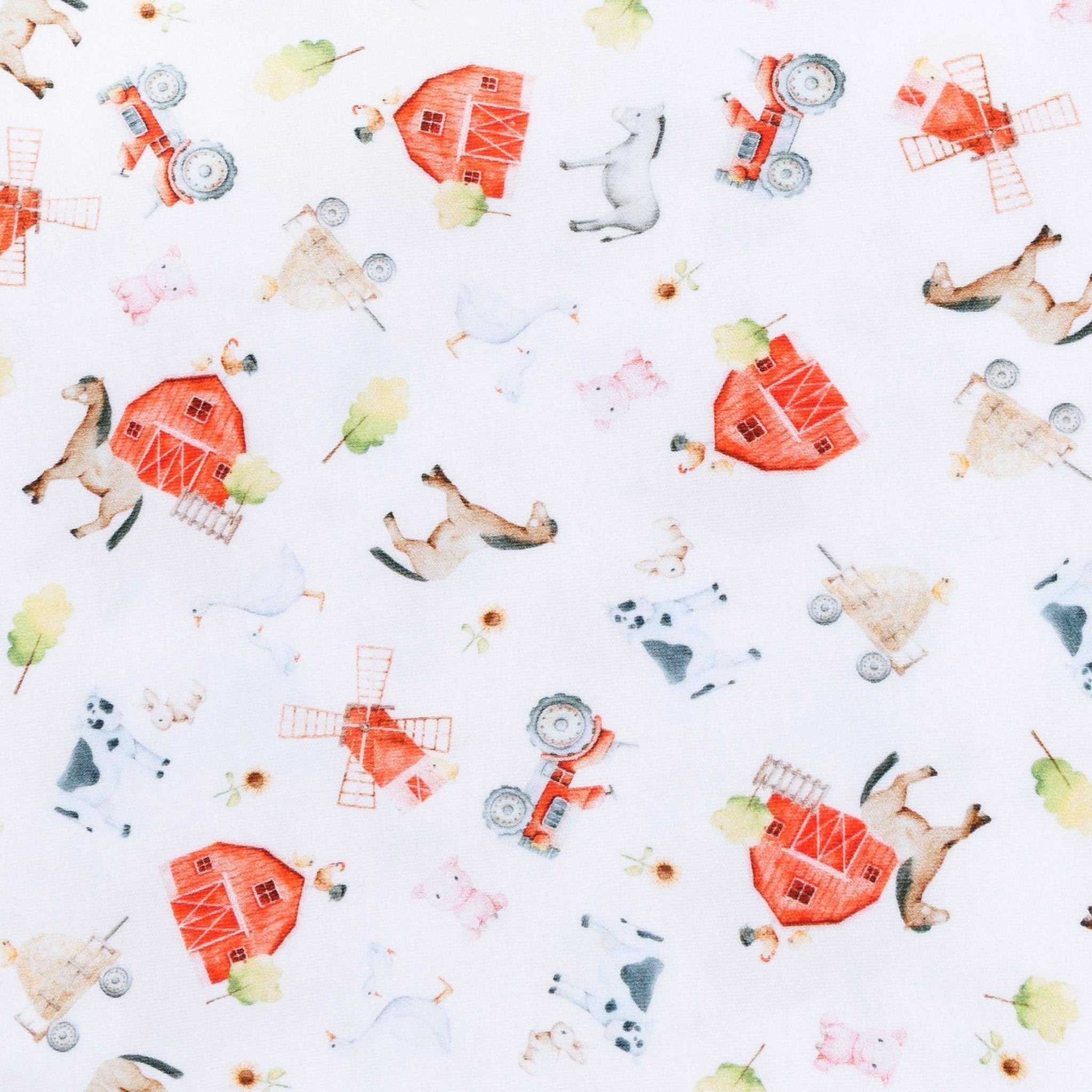 Barnyard Babies Print Zip Footie Baby Sleepwear Magnolia Baby