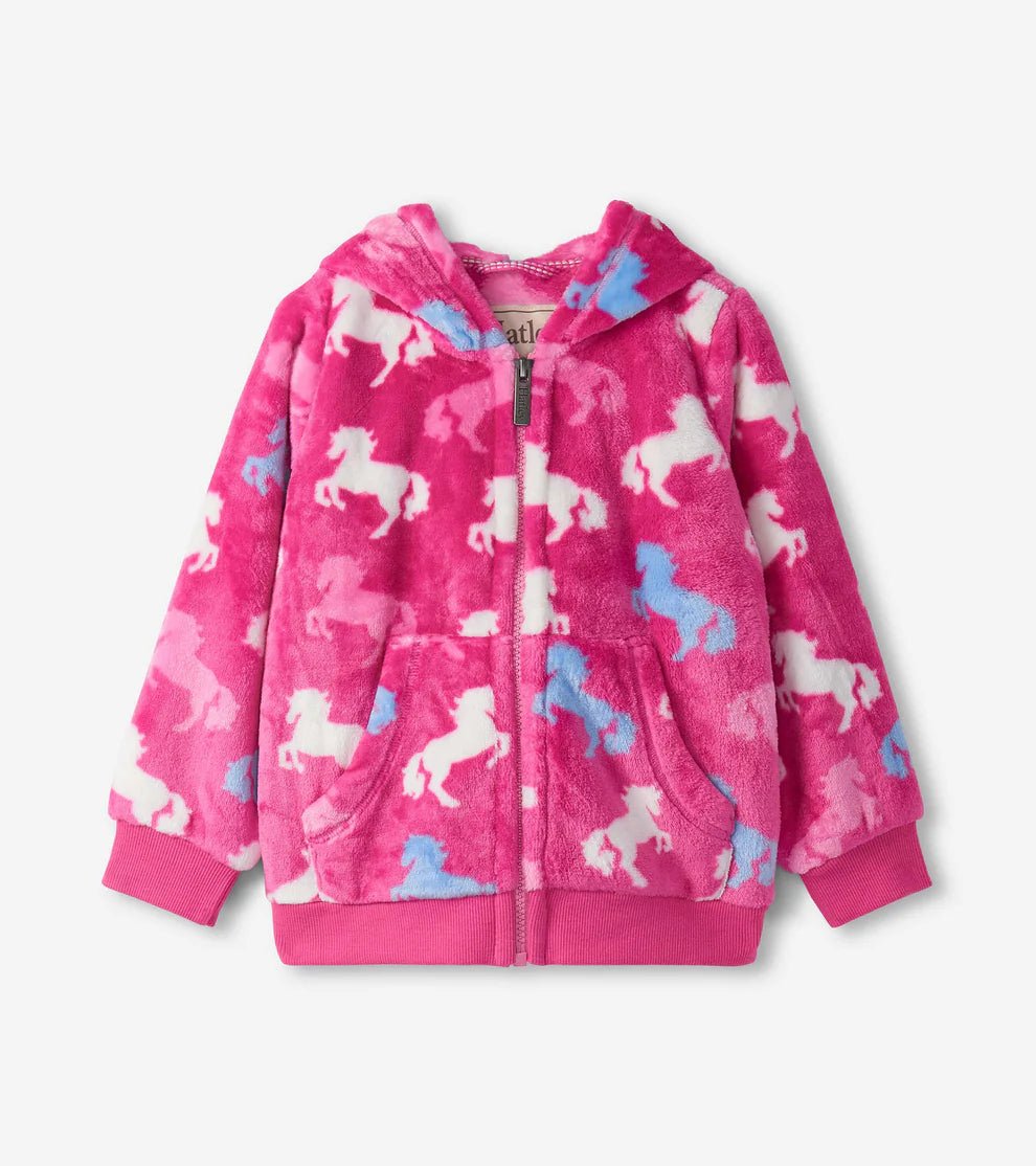 Beautiful Horses Fleece Zip-Up Hoodie Girls Outerwear Hatley