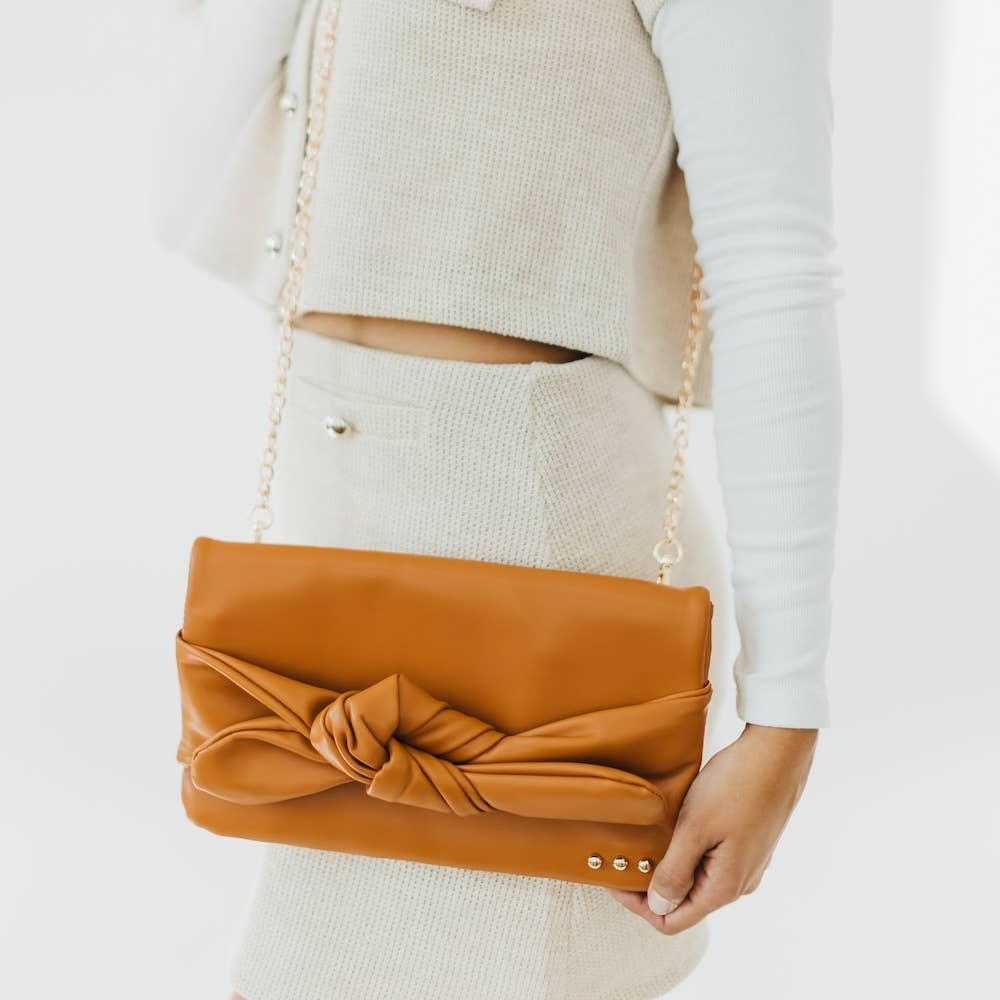 Billie Bow Clutch Crossbody Bag : Brown Purses + Totes Pretty Simple