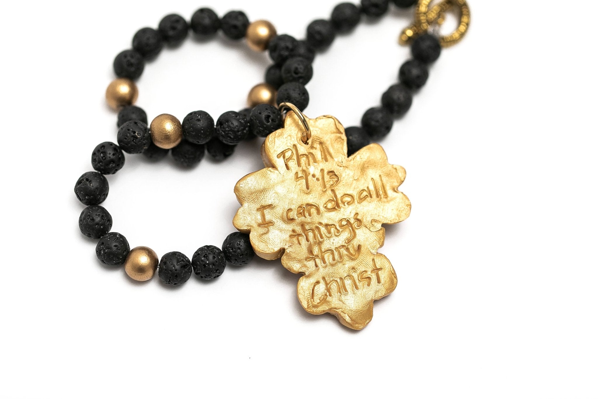 Black Lava with Cherrie Cross Necklace Necklaces Hidden Truth Jewelry