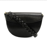 Black Linda Crescent Crossbody w/ Braided Strap Purses + Totes Joy Susan