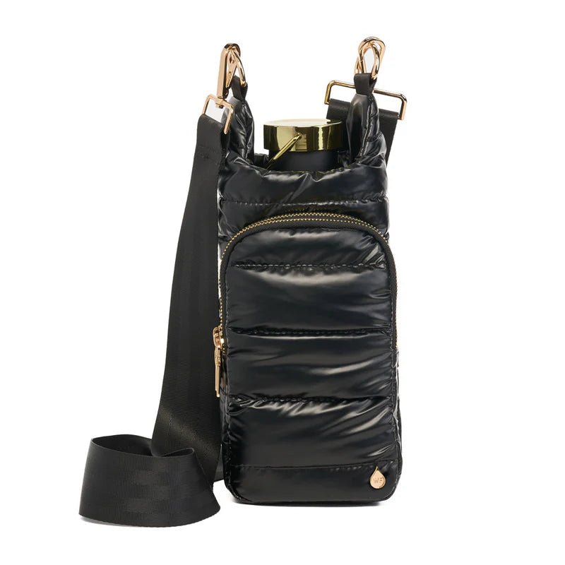 Black Shiny HydroBag w/ Gold Hardware Purses + Totes WanderFull